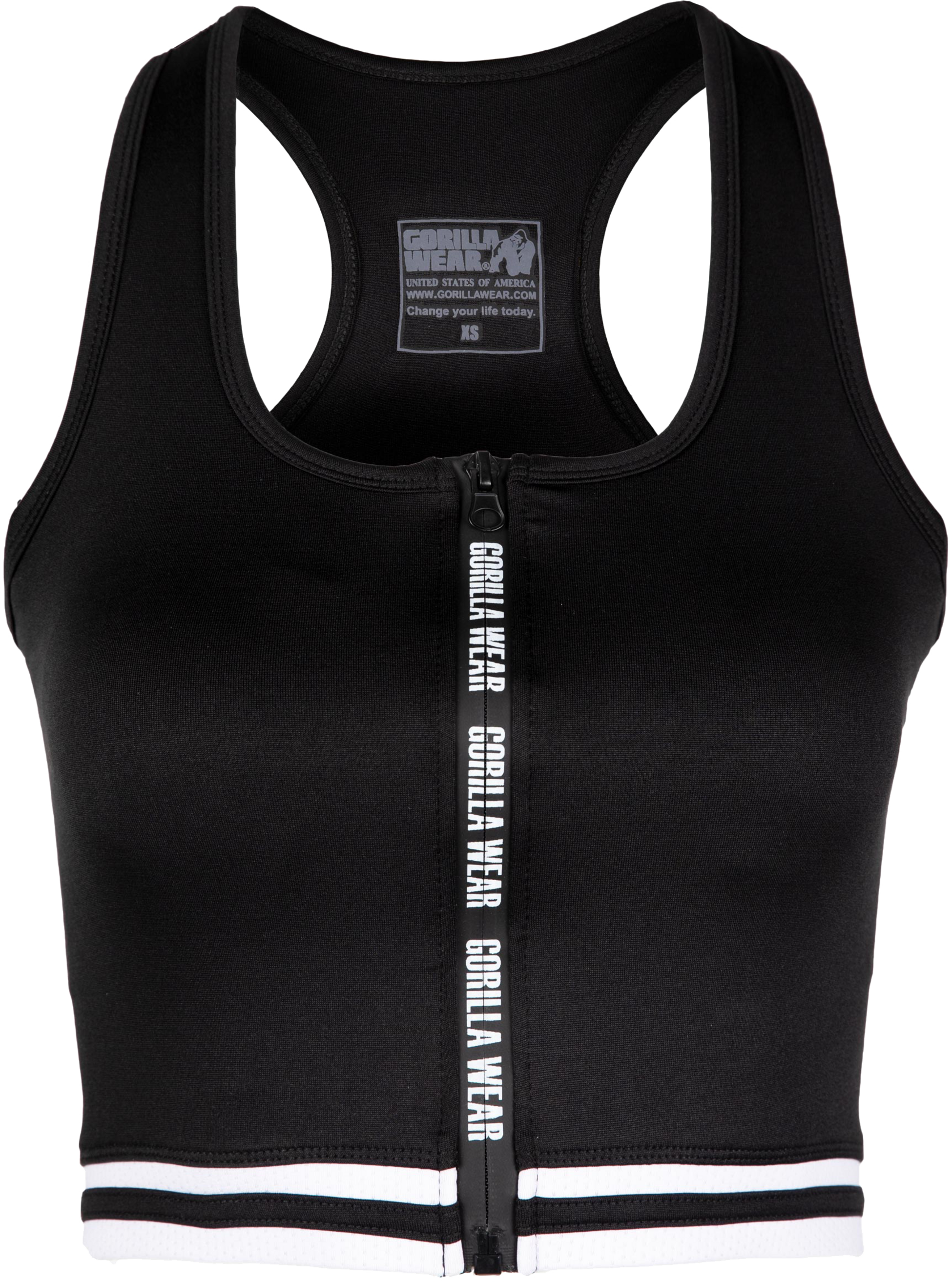 GORILLA WEAR, Mesa Zip Front Crop Top