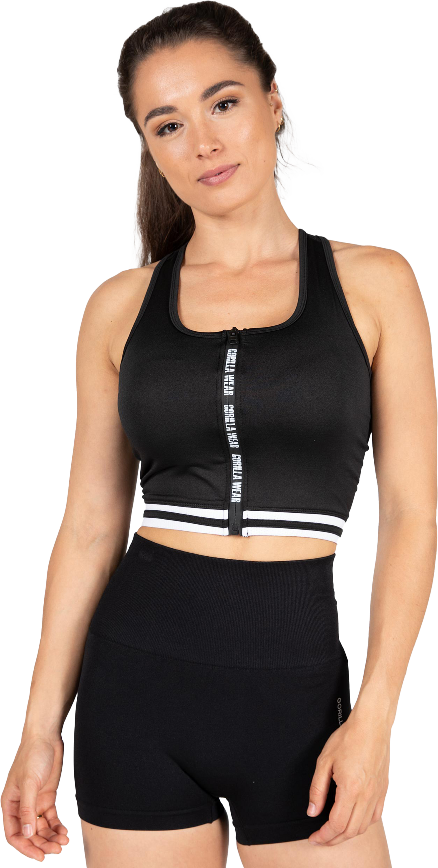 GORILLA WEAR, Mesa Zip Front Crop Top