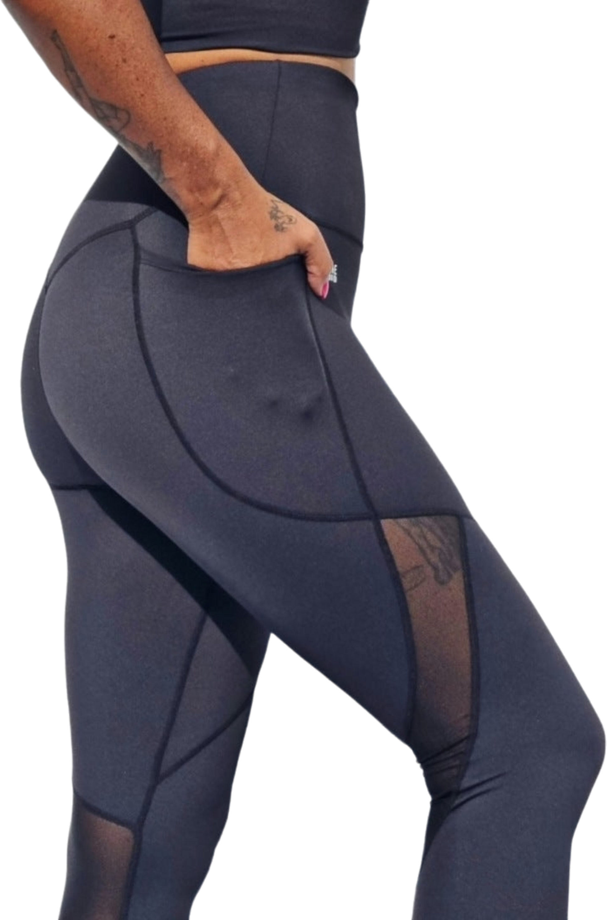 SHE DID, Mesh Tights Svarta