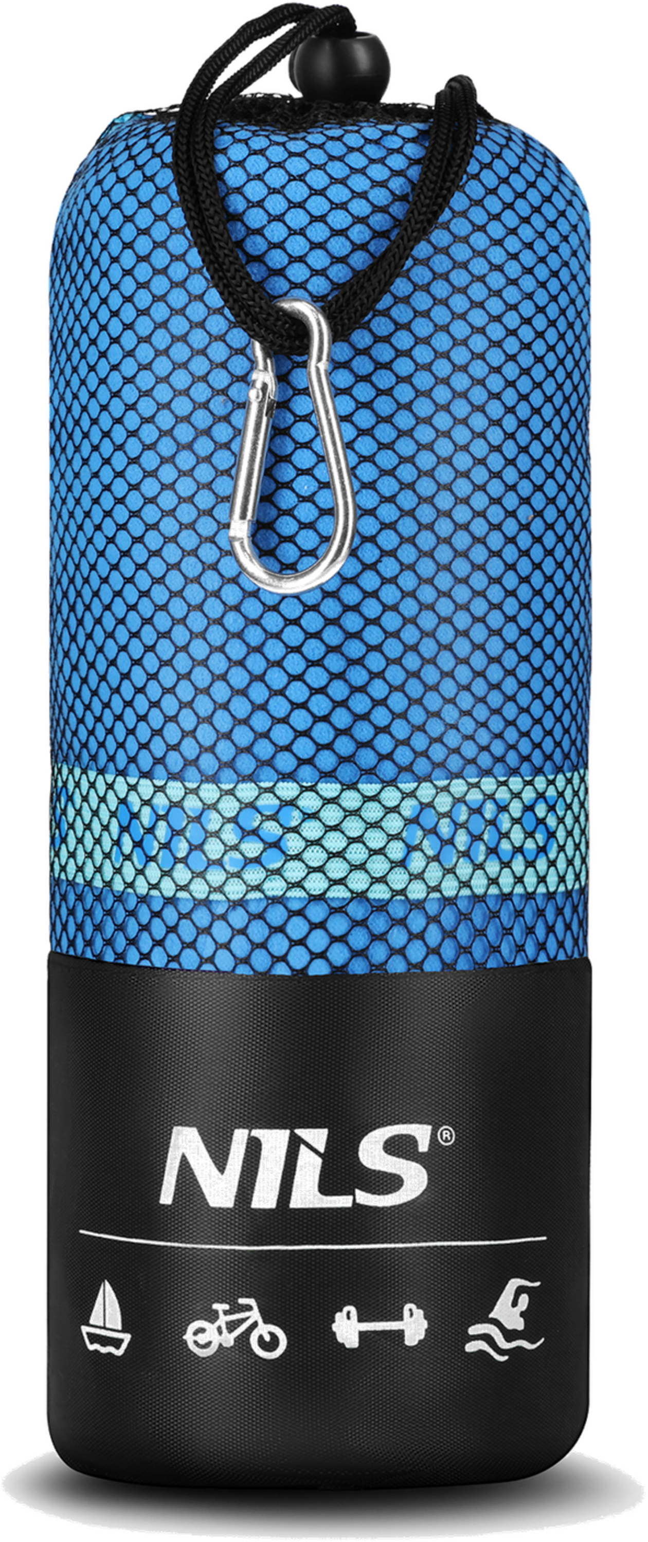 NORTHIX, Microfibre Towel 180x100 Cm, Dark Blue/light Blue