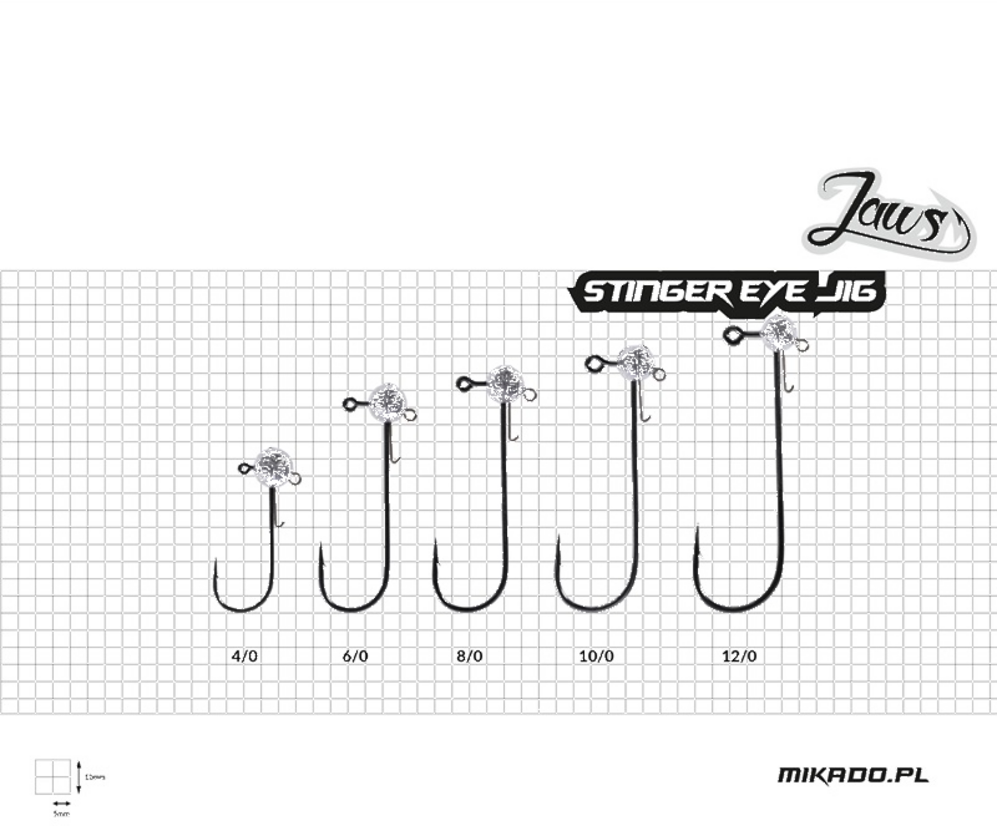 MIKADO, Mikado Jig Head - Jaws Stinger Eye - 15g - 12/0 - 2pcs