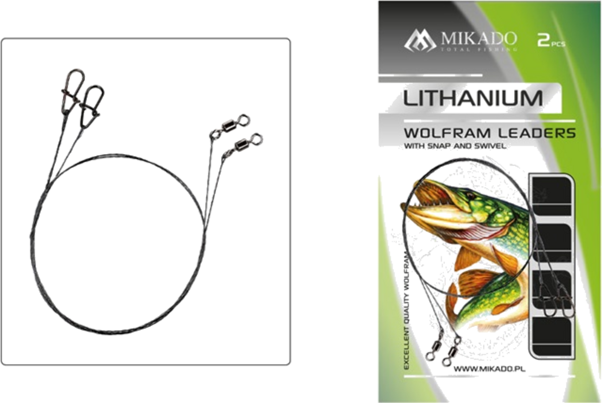 MIKADO, Mikado Wolfram Leader - 45cm/5kg - 2pcs