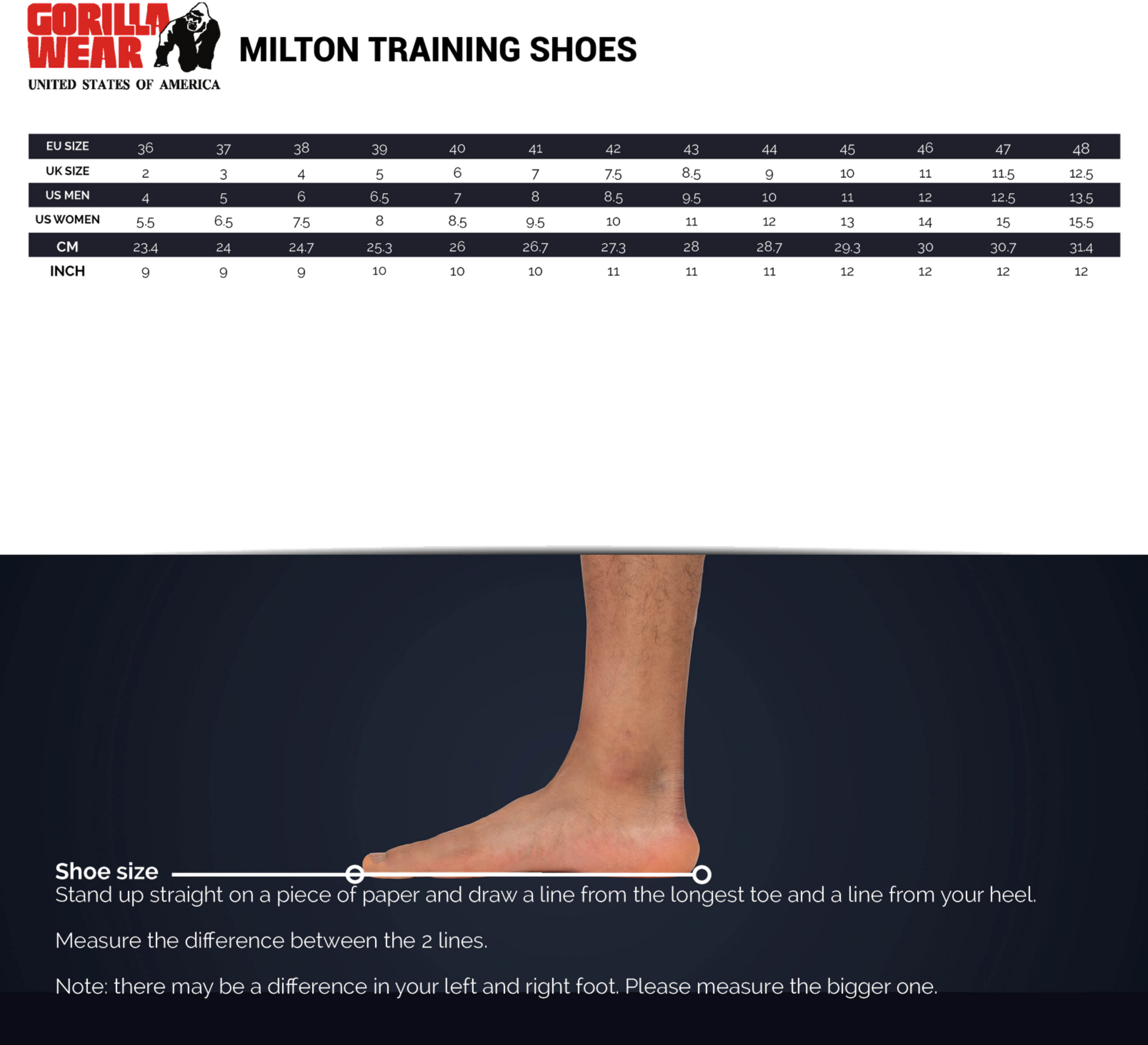 GORILLA WEAR, Milton Training Shoes