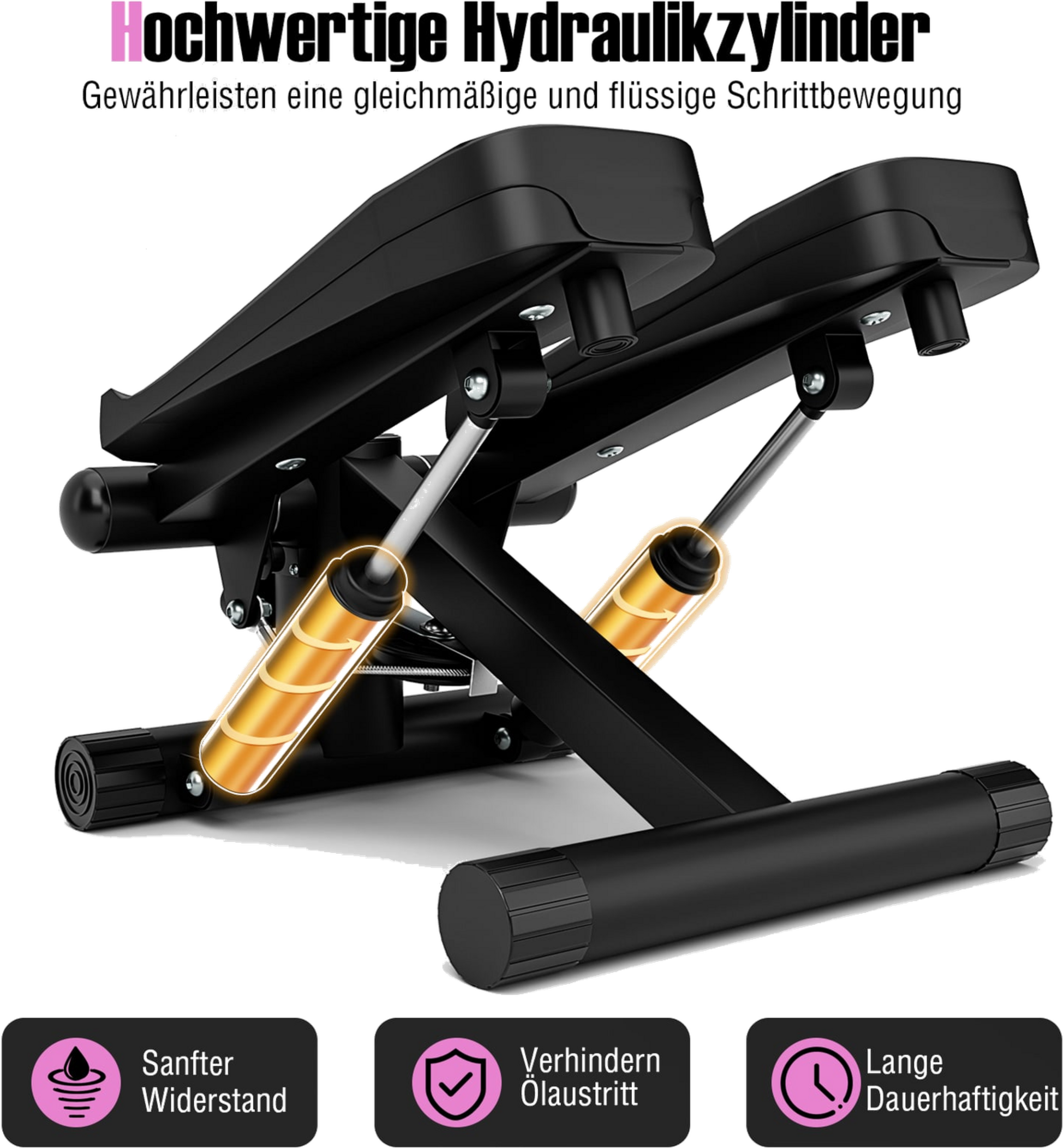 NORTHIX, Mini Stepper With Resistance Bands, Adjustable Intensity
