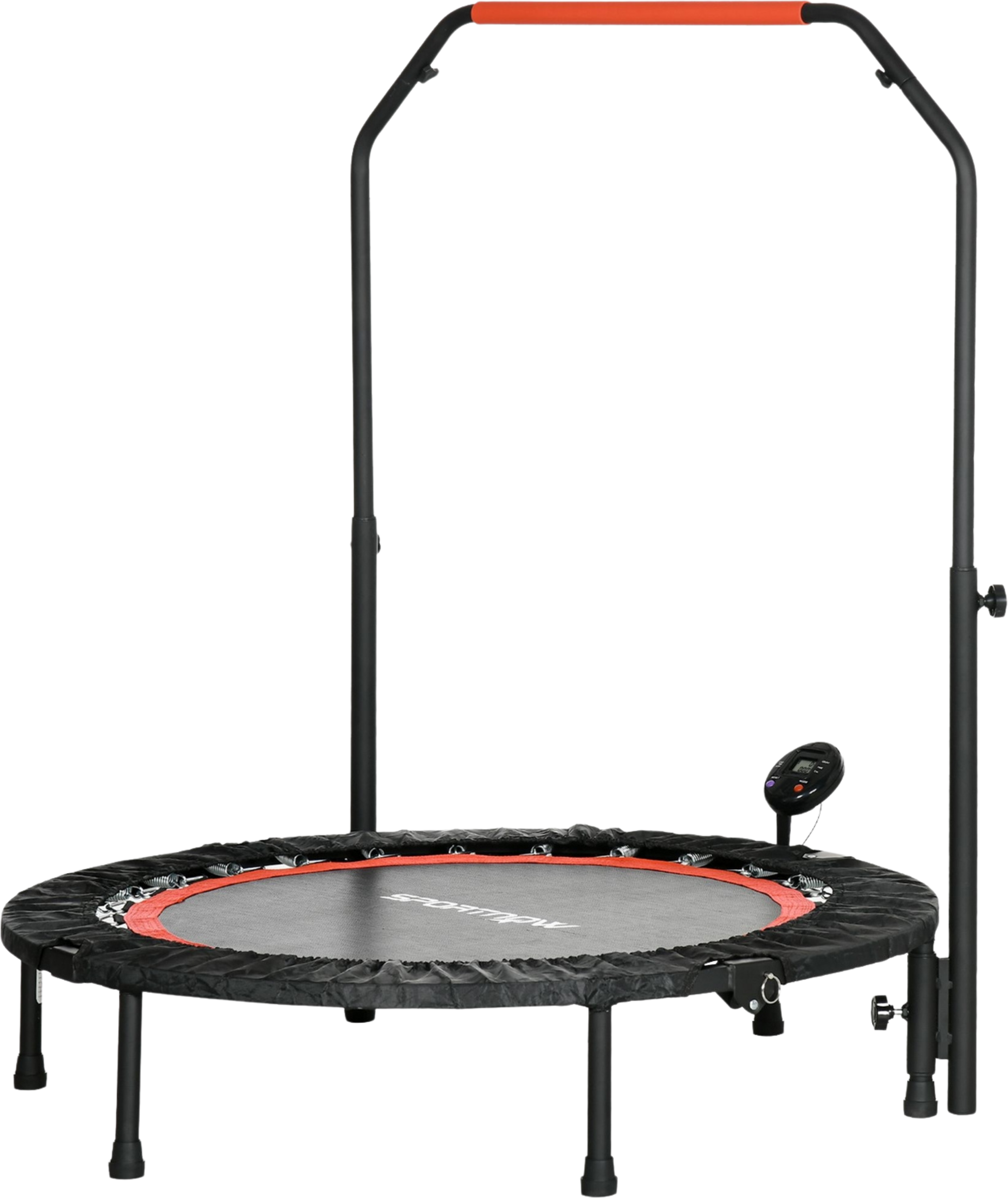 NORTHIX, Mini Trampoline Lcd Monitor 102 Cm Fitness Trampoline With 4-way Height-adjustable Handle Up To 100