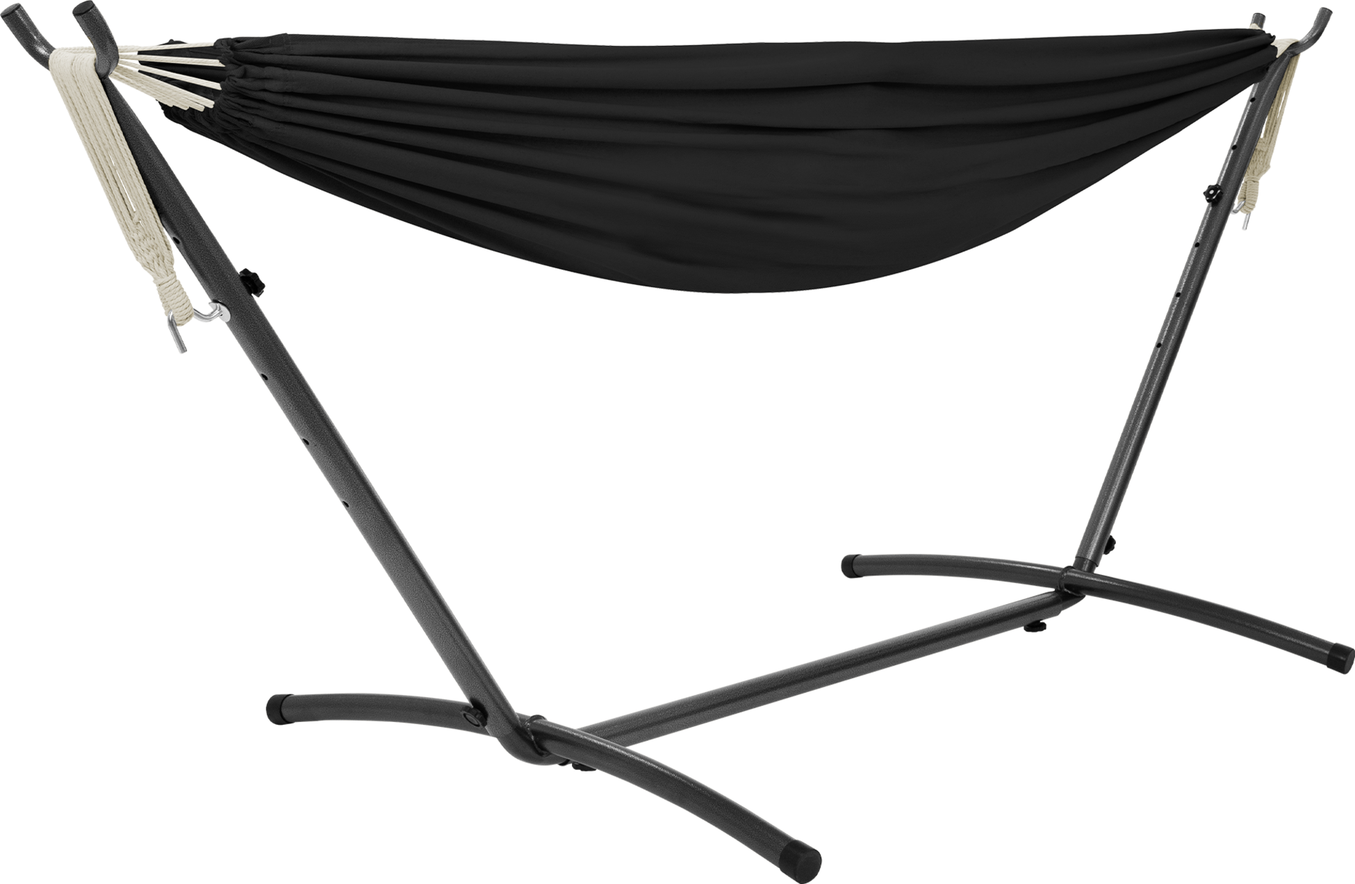 ML DESIGN, Ml-design Double Hammock With Steel Frame, Black, Space For 2 People, Indoor Outdoor Use, Xxl