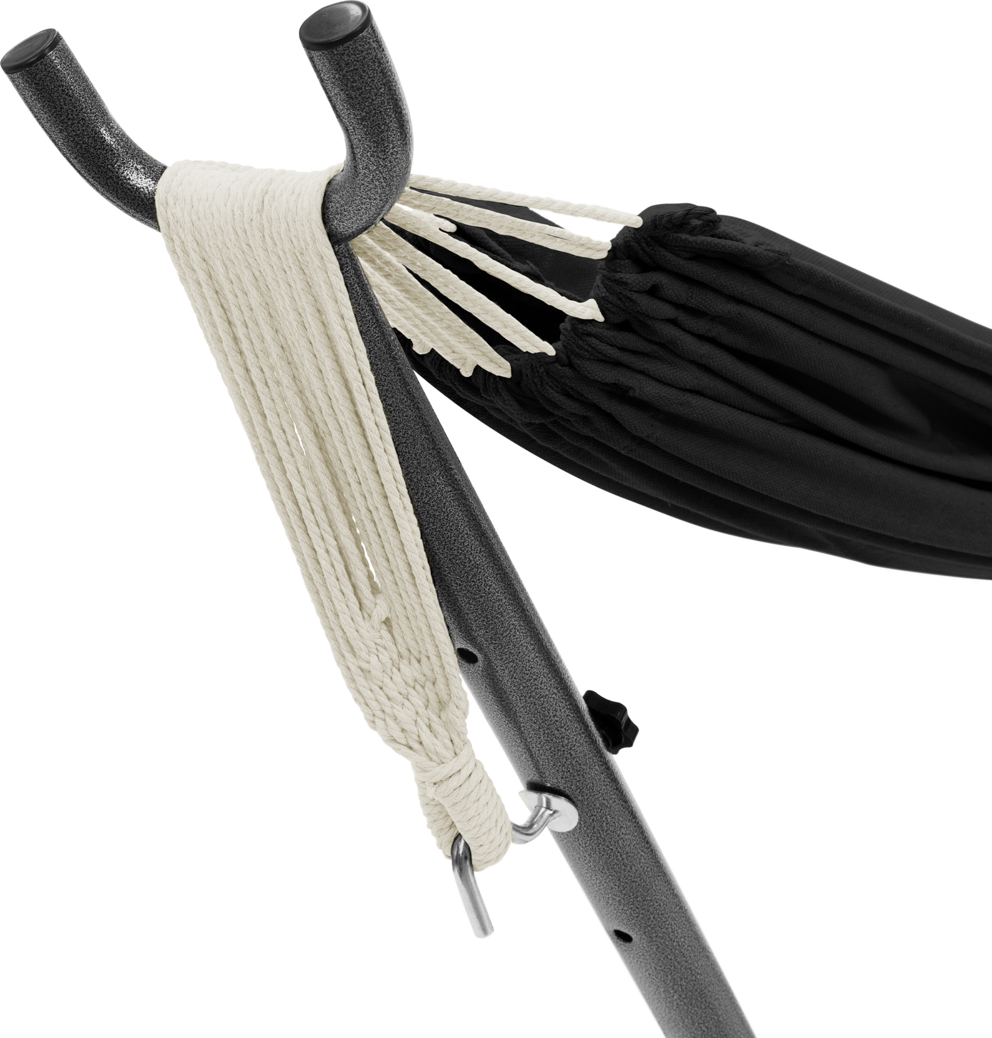 ML DESIGN, Ml-design Double Hammock With Steel Frame, Black, Space For 2 People, Indoor Outdoor Use, Xxl