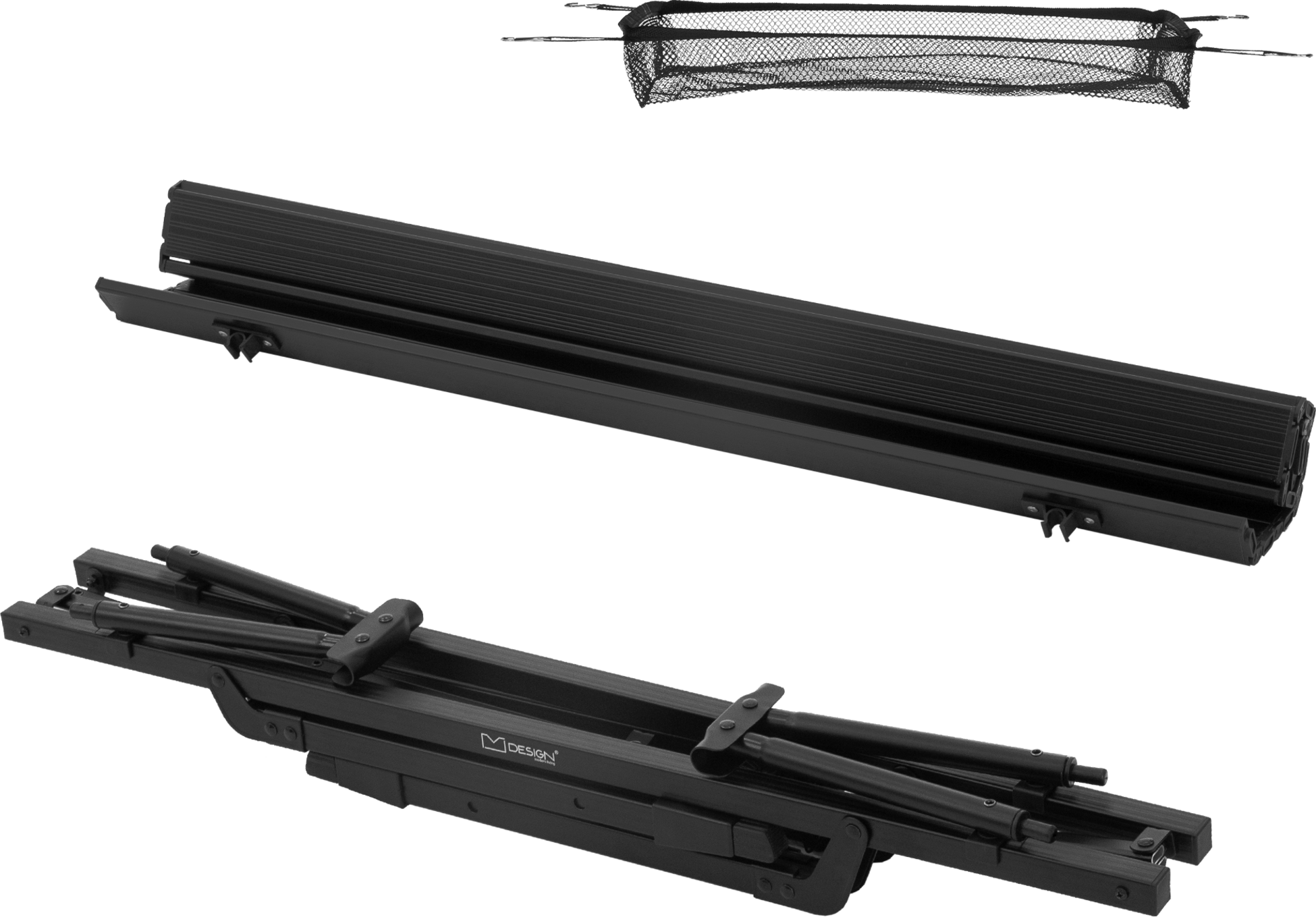 ML DESIGN, Ml-design Folding Camping Table, Black, 90 X 51.5 Cm, Height Adjustable Aluminium Frame