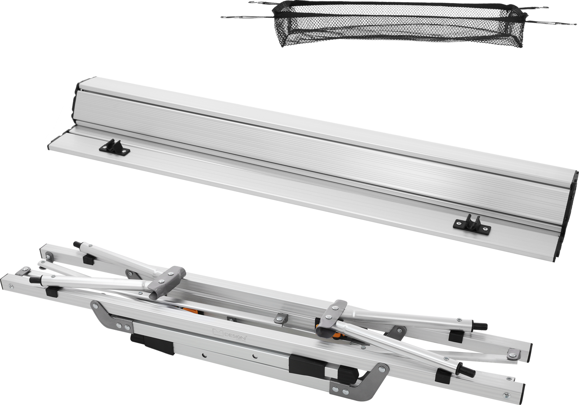 ML DESIGN, Ml-design Folding Camping Table, Silver, 90 X 51.5 Cm, Height Adjustable Aluminium Frame 46&ndash;66.5 Cm