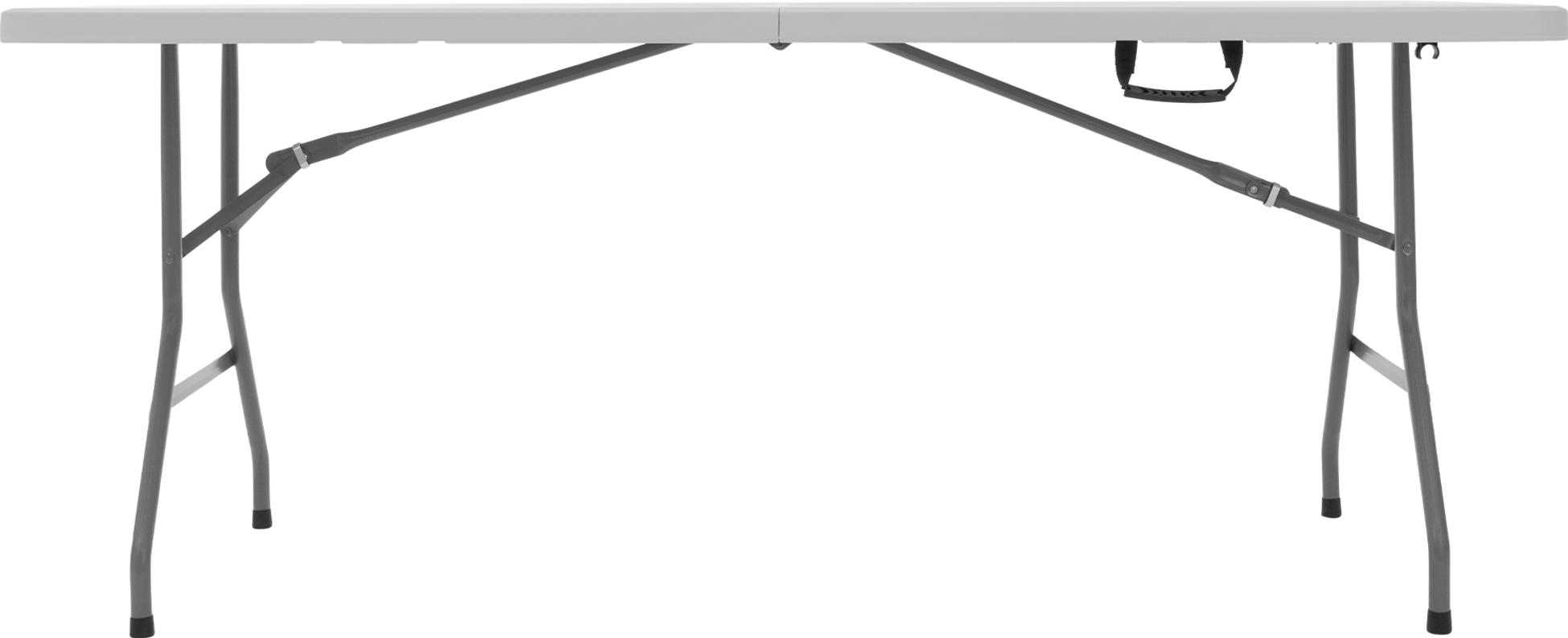 ML DESIGN, Ml-design Folding Camping Table, White, 180x74 Cm, Plastic Outdoor Foldable Desk With Carry Handle