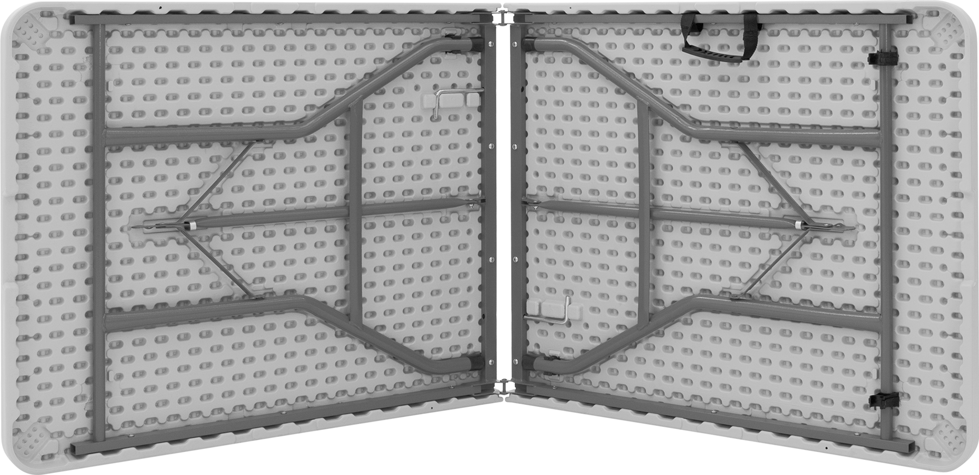 ML DESIGN, Ml-design Folding Camping Table, White, 180x74 Cm, Plastic Outdoor Foldable Desk With Carry Handle