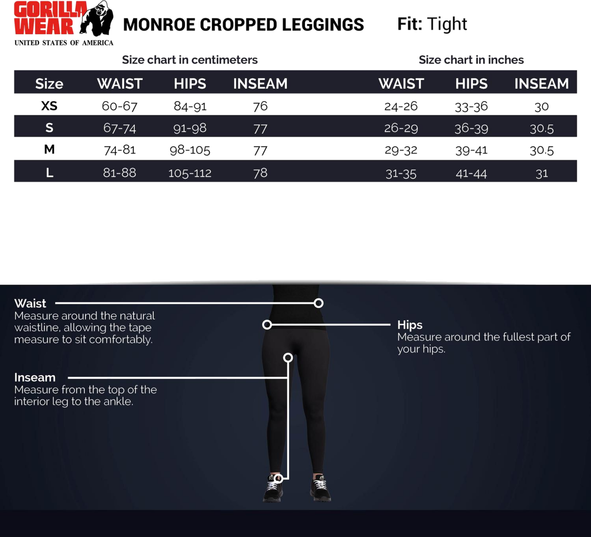 GORILLA WEAR, Monroe Cropped Leggings