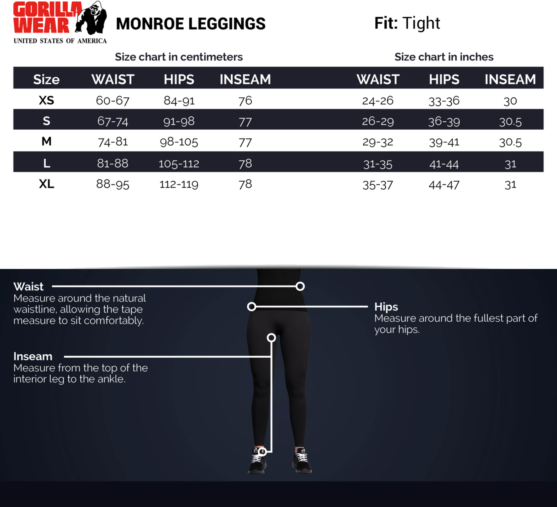GORILLA WEAR, Monroe Leggings