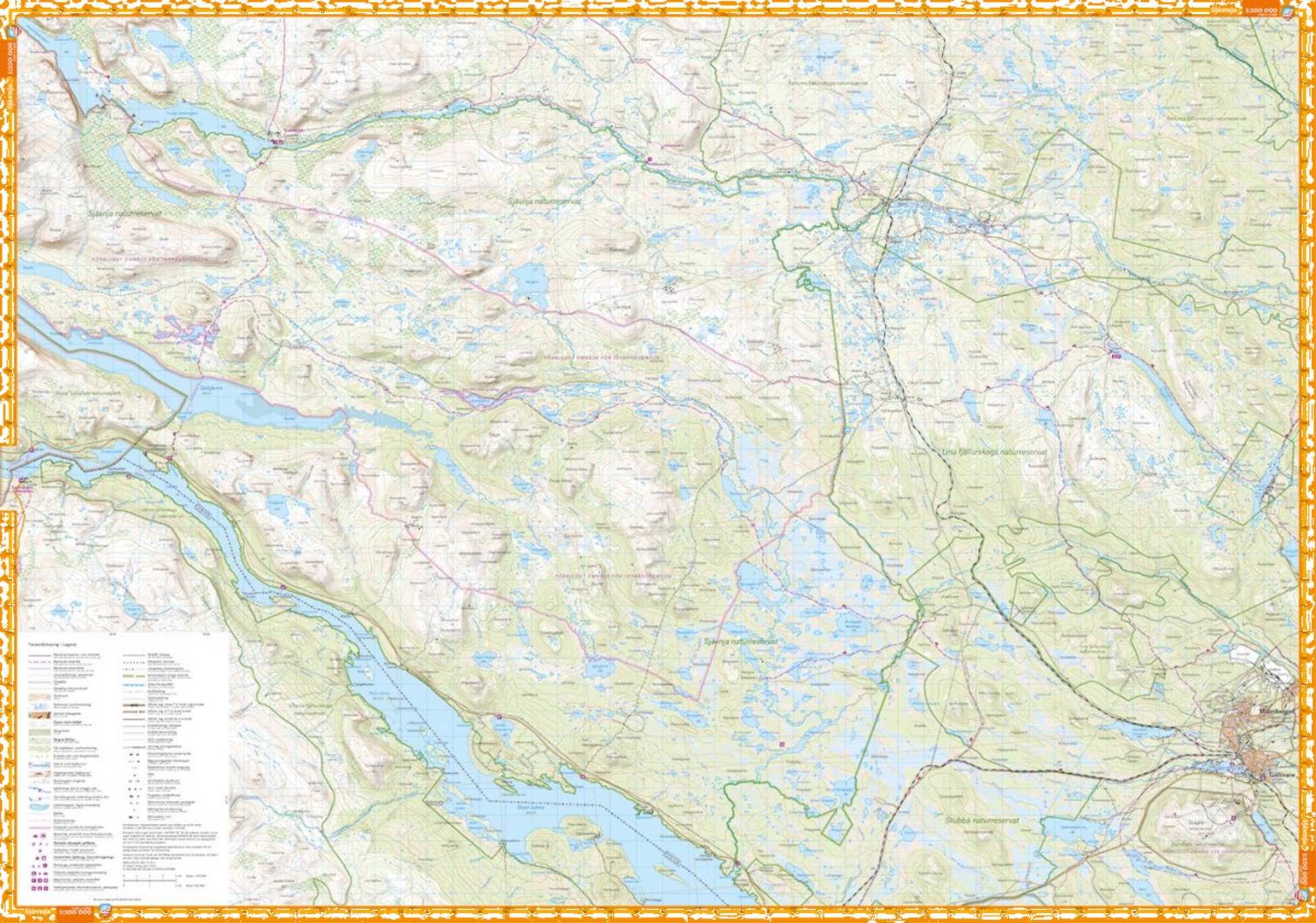 CALAZO, Muddus Nationalpark  Sjávnja Naturreservat 1:50.000  1:100.000