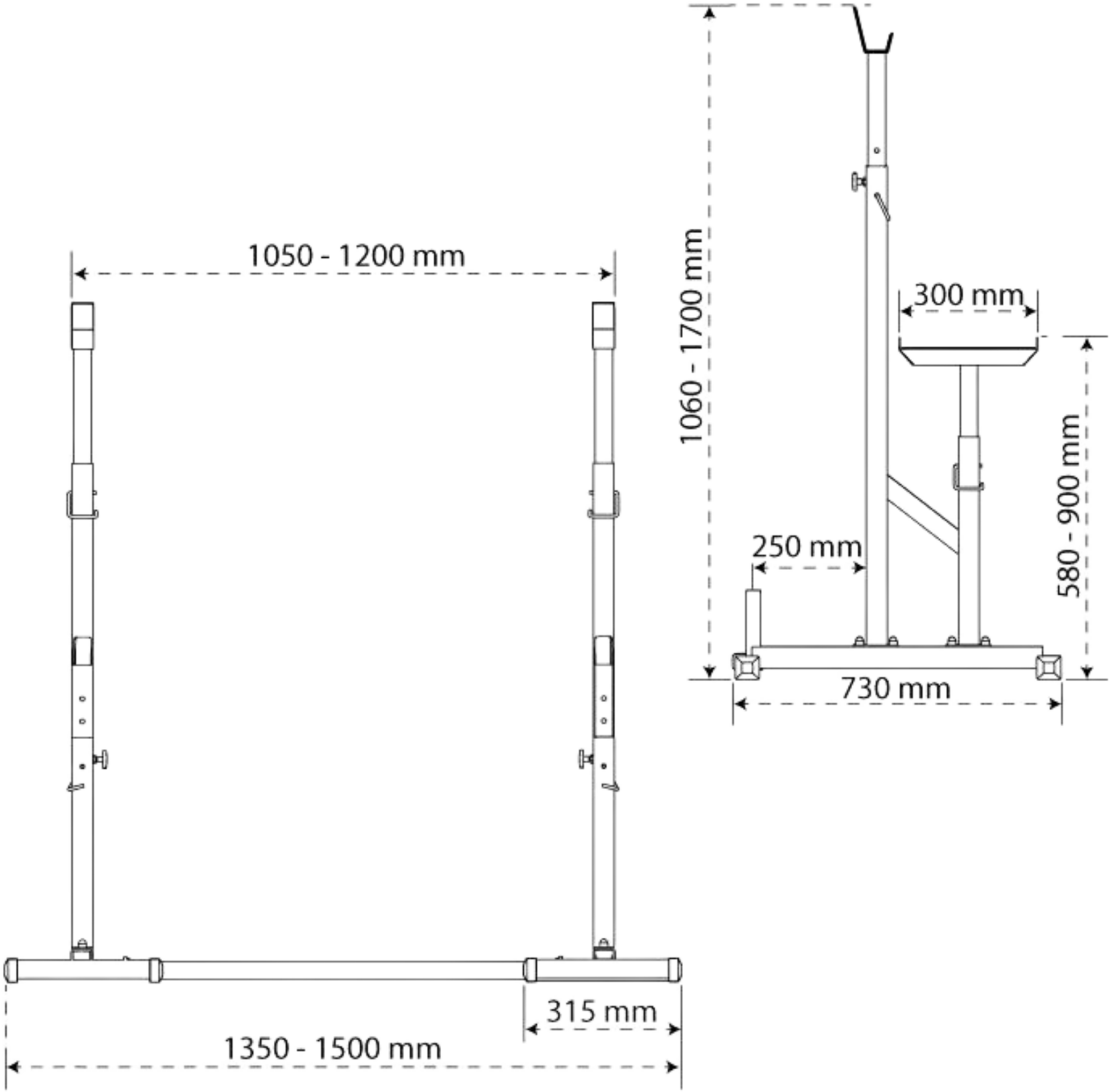 K-SPORT, Multi Squat Rack Justerbar
