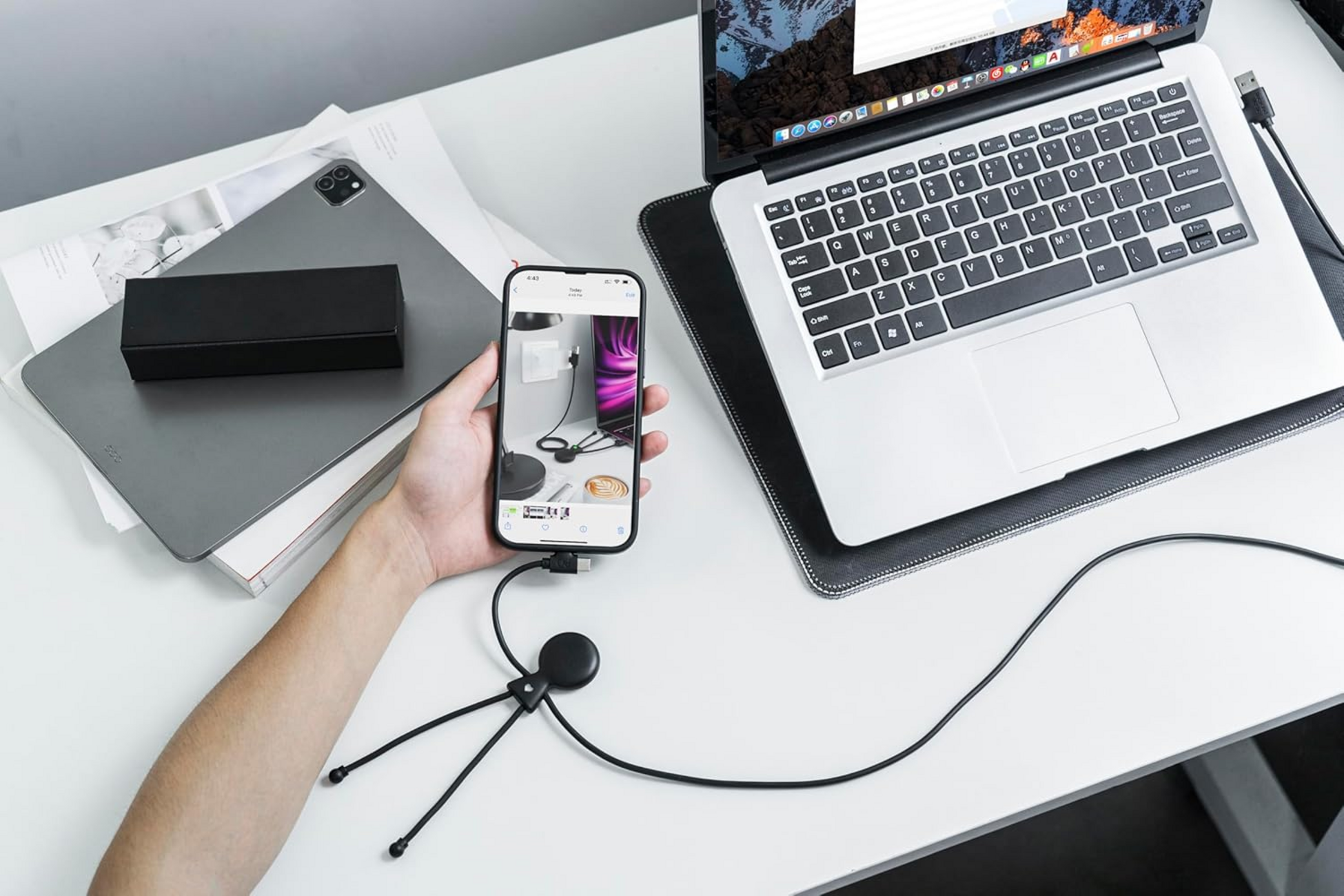 XOOPAR, Multi Usb-kabel - Mr Bio 1m L&aring;ng I Grs &Aring;tervunnen Plast - Snabbladdning - Universalladdare Svart