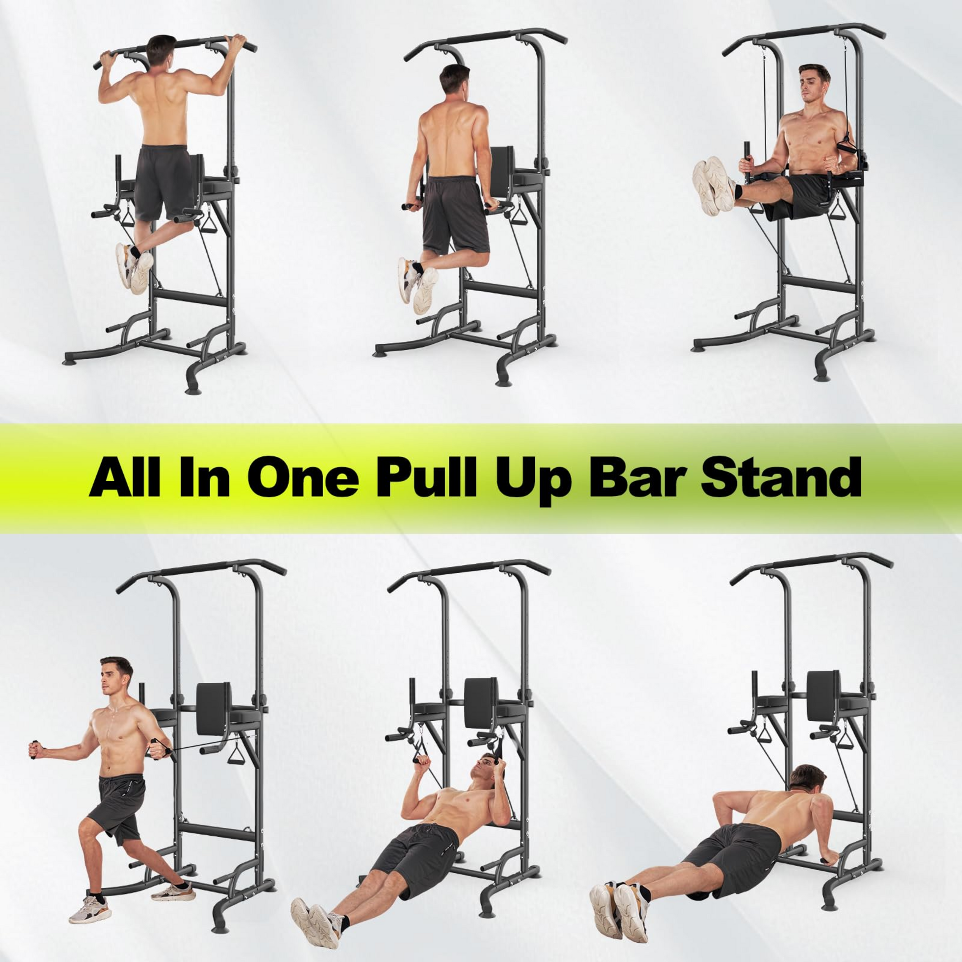 HOMEFITNESSCODE, Multifunktionell Justerbar Träningsstation – Pull-ups, Dips , Abs