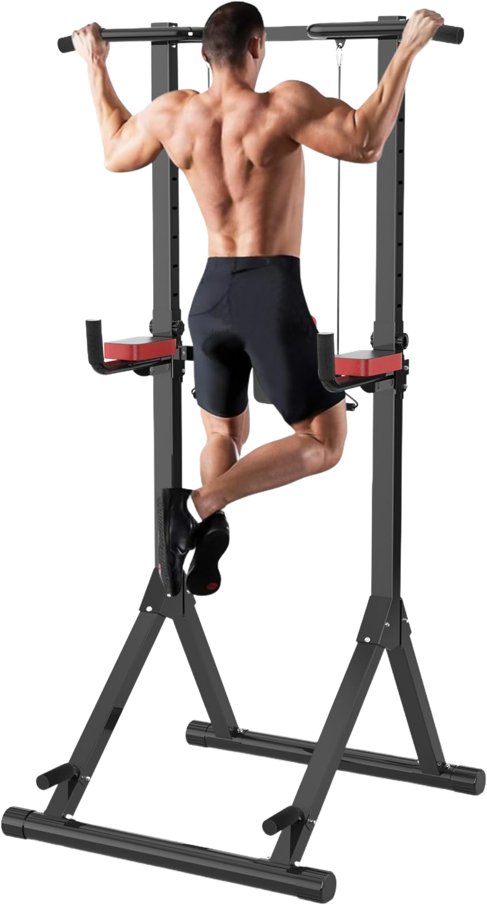 HOMEFITNESSCODE, Multifunktionell Träningsstation Med Chins, Dips , Armhävningar – 150 kg