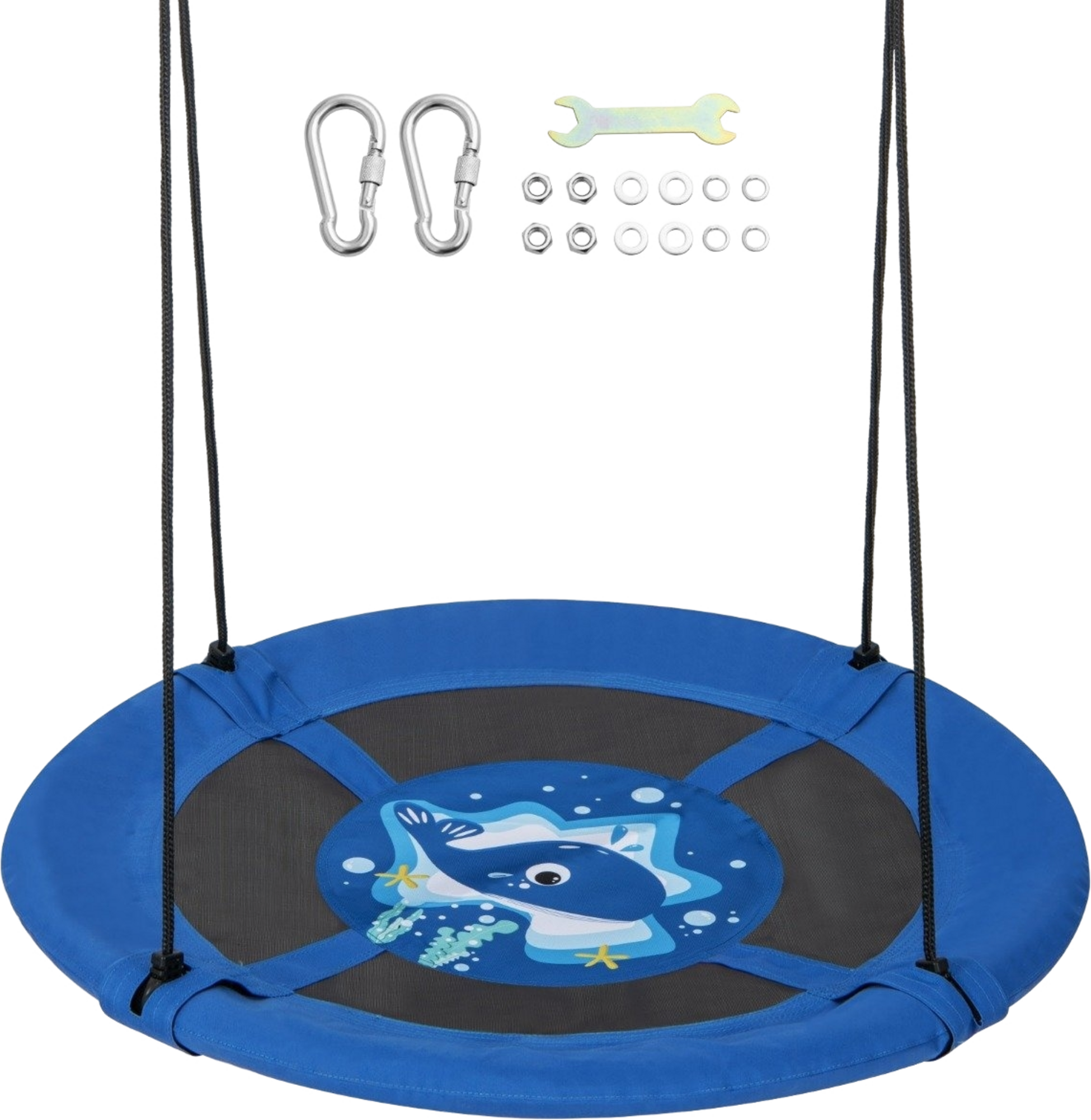 B2X, Nest Swing Children's Swing Tree Swing Hanging Swing Ø 100 Cm Blue Whale