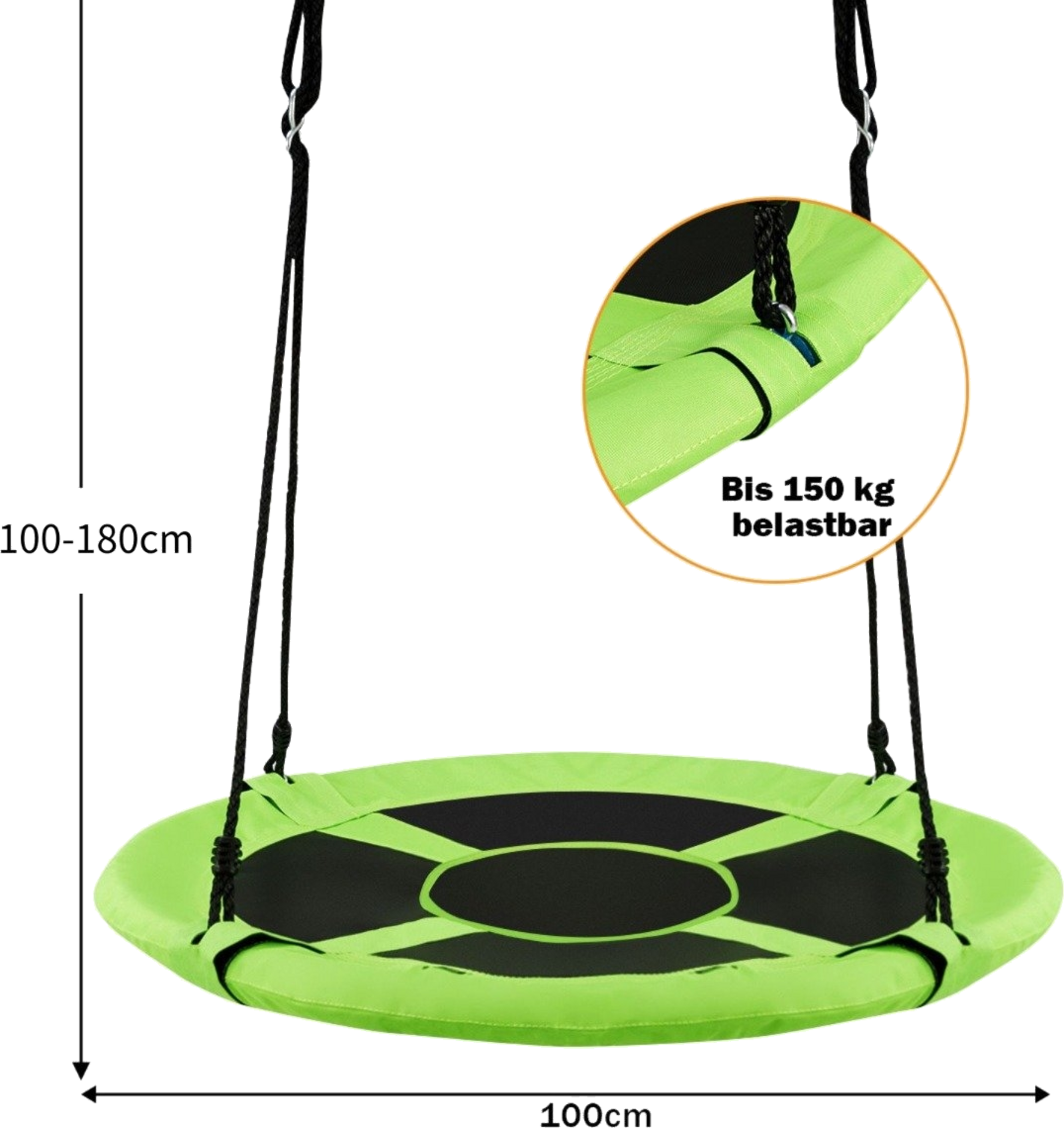 B2X, Nest Swing Garden Swing Outdoor Children's Swing Up To 150 Kg Colored/green-green