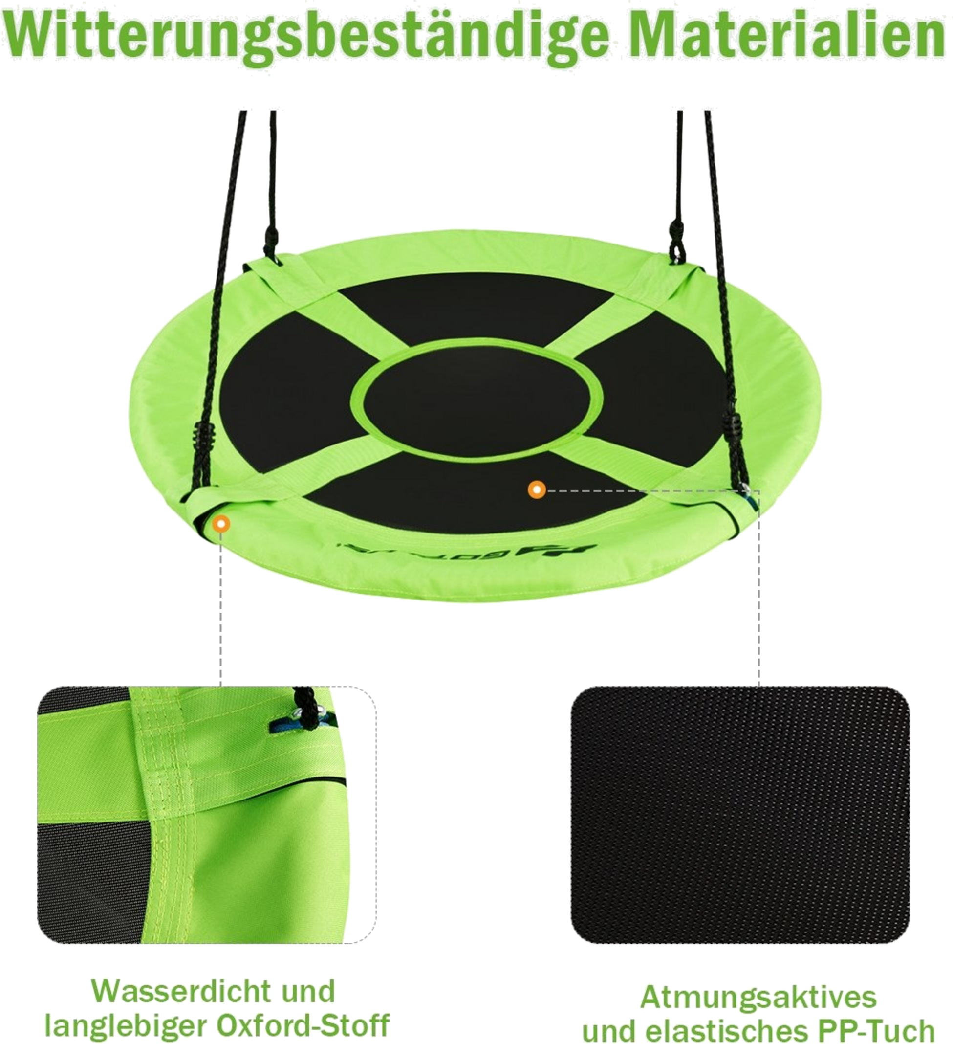 B2X, Nest Swing Garden Swing Outdoor Children's Swing Up To 150 Kg Colored/green-green