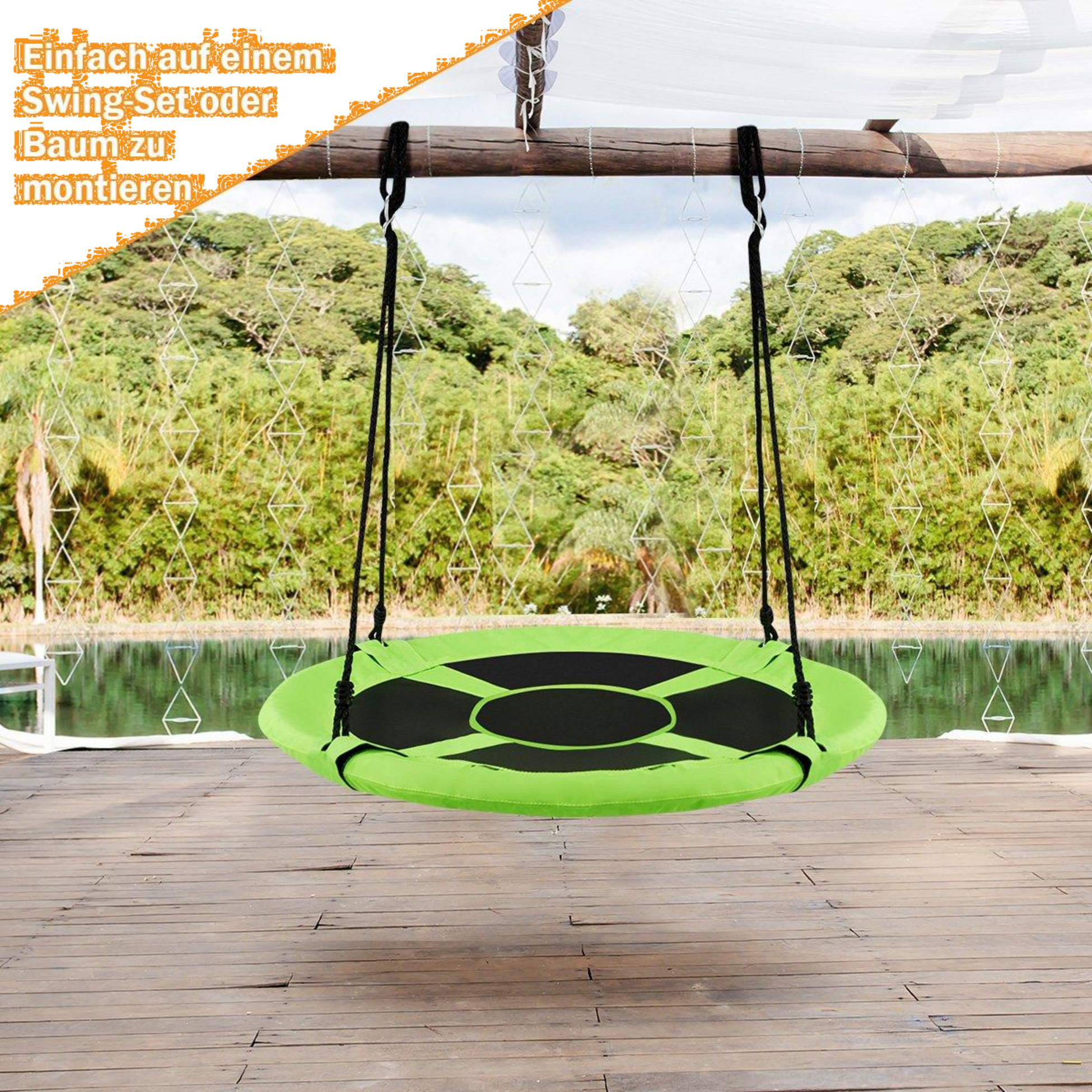 B2X, Nest Swing Garden Swing Outdoor Children's Swing Up To 150 Kg Colored/green-green