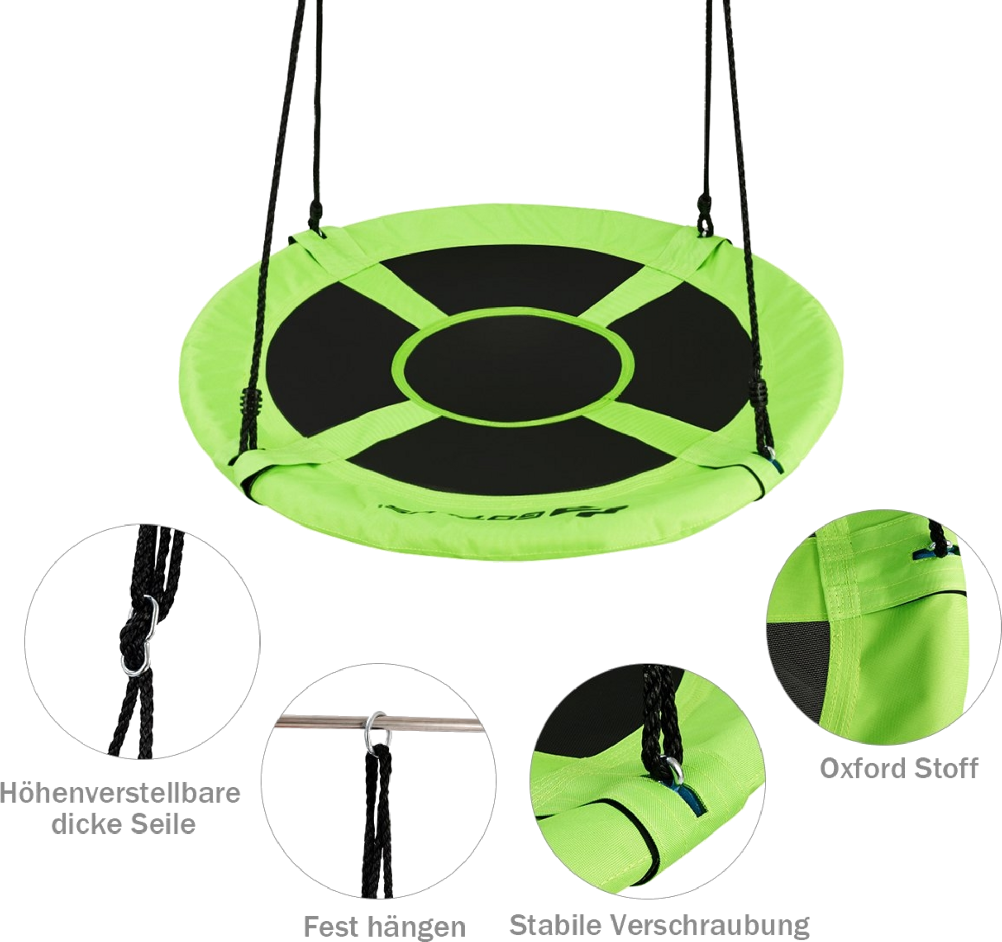 B2X, Nest Swing Garden Swing Outdoor Children's Swing Up To 150 Kg Colored/green-green