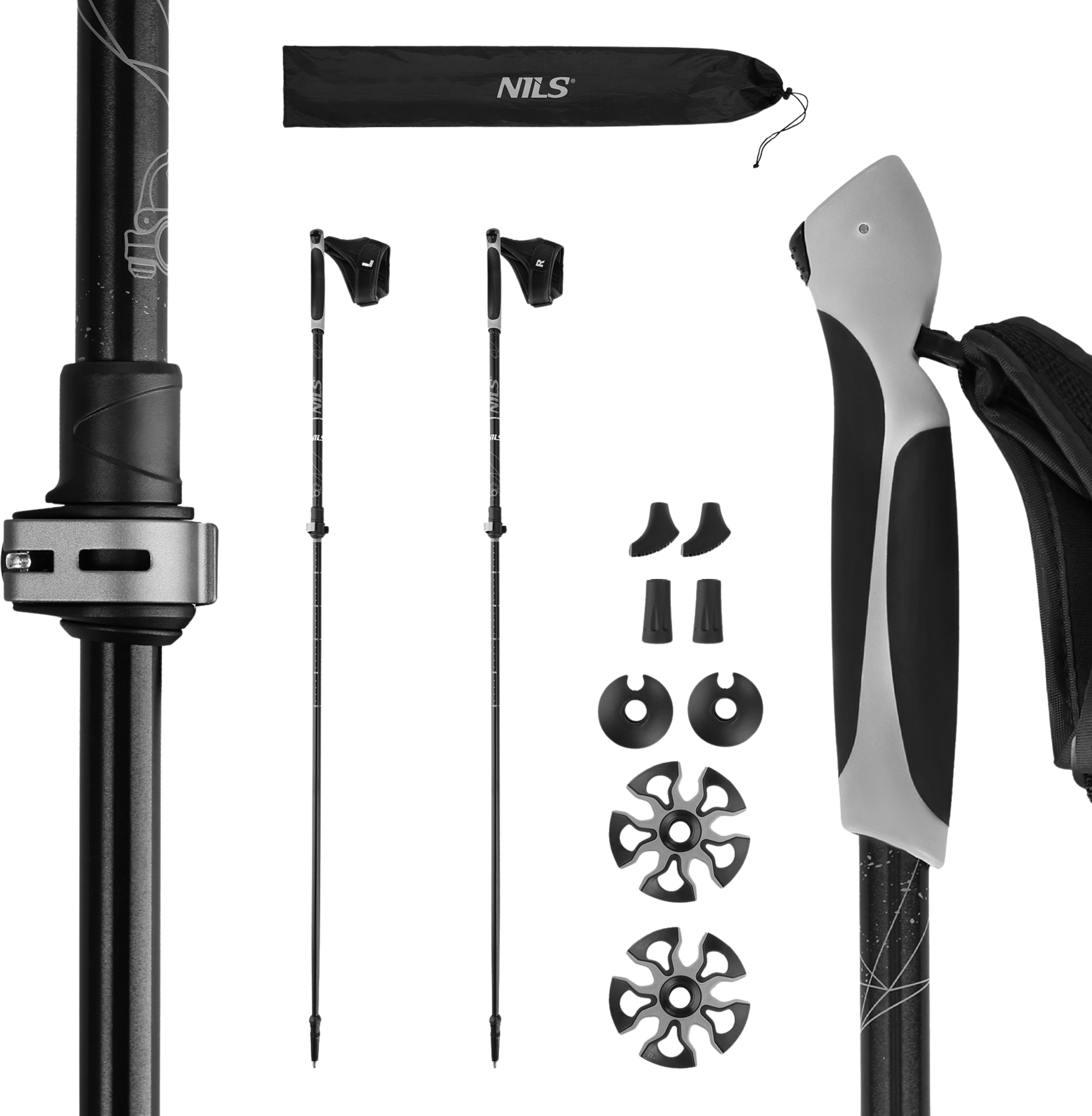 NORTHIX, Nordic Walking Poles, Adjustable, Lightweight