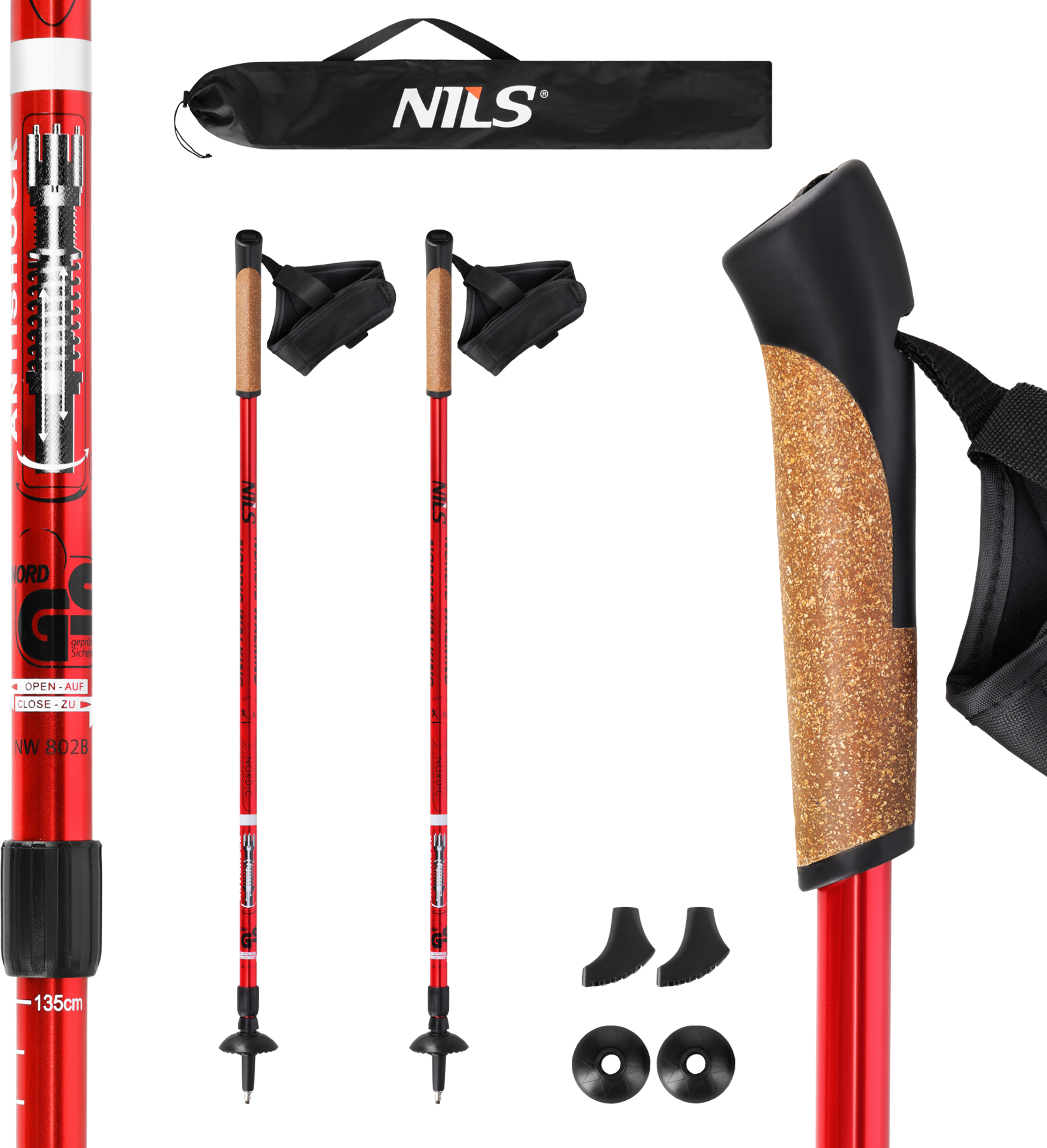 NORTHIX, Nordic Walking Poles, Adjustable, Lightweight
