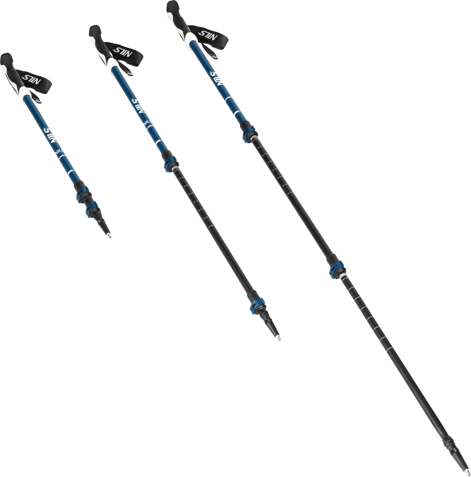 NORTHIX, Nordic Walking Poles, Blue Aluminum, Adjustable