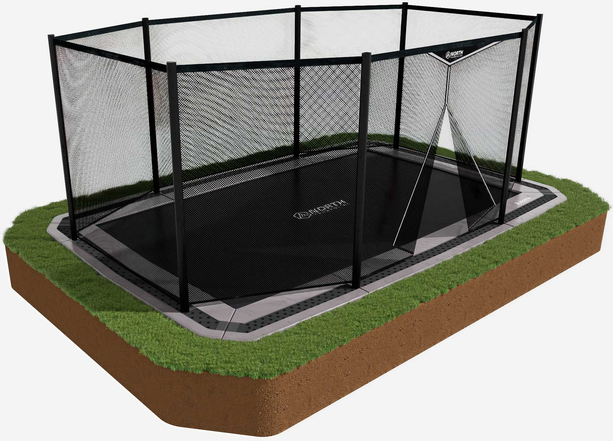 NORTH TRAMPOLINE, North In Ground Rctangular 460 + Safety Net