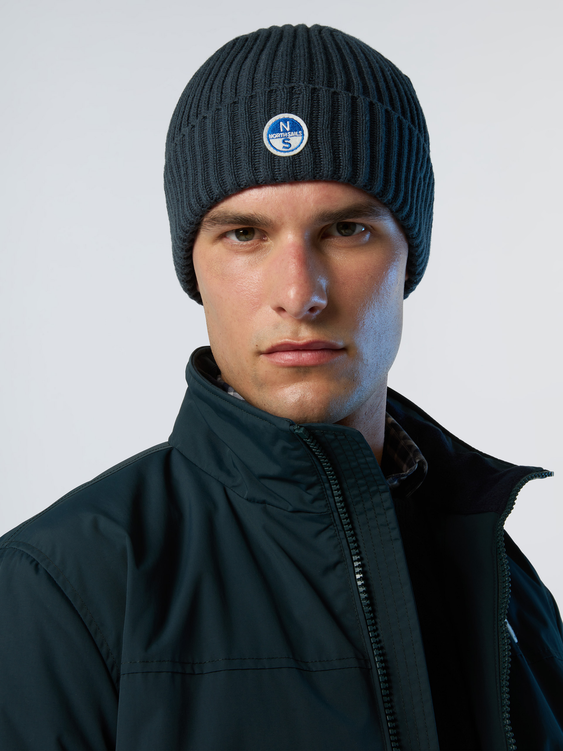 NORTH SAILS, North Sails Beanie Wide-rib Knit With Logo Patch