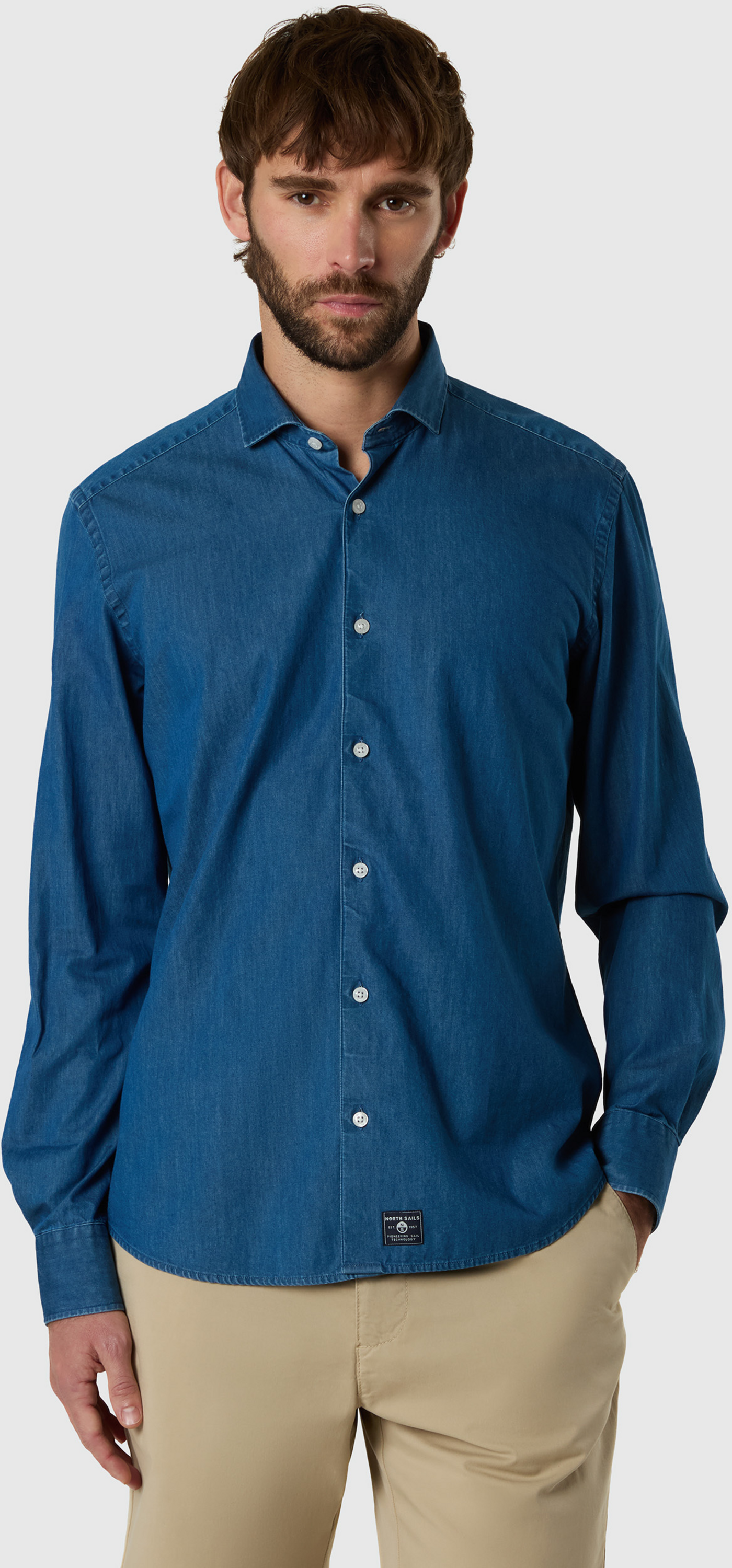 NORTH SAILS, North Sails Denim Shirt With Cutaway Collar