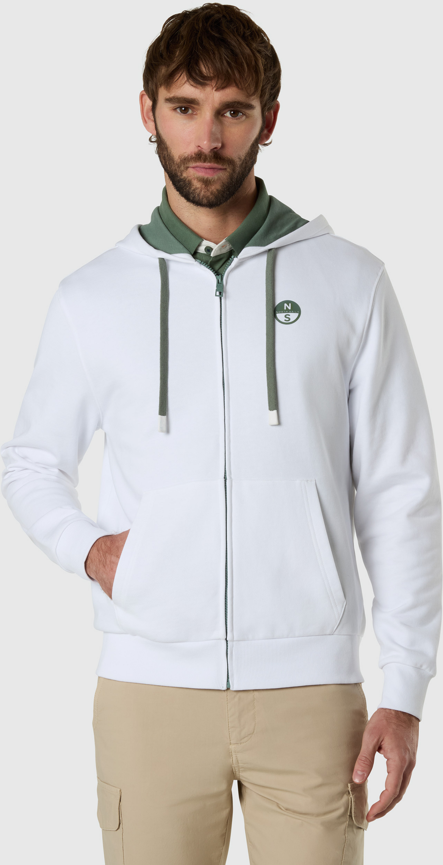 NORTH SAILS, North Sails Full-zip Hoodie With Contrast Logo