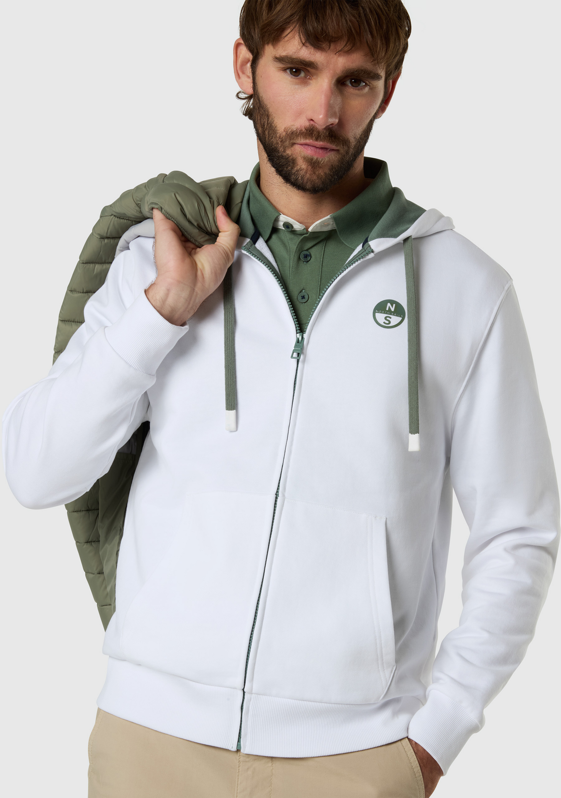 NORTH SAILS, North Sails Full-zip Hoodie With Contrast Logo