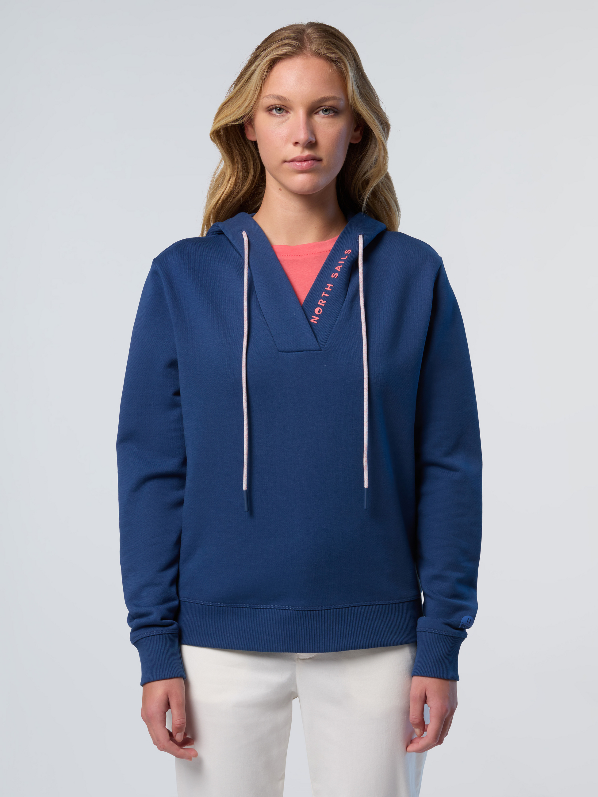NORTH SAILS, North Sails Hoodie V-neck With North Sails Print