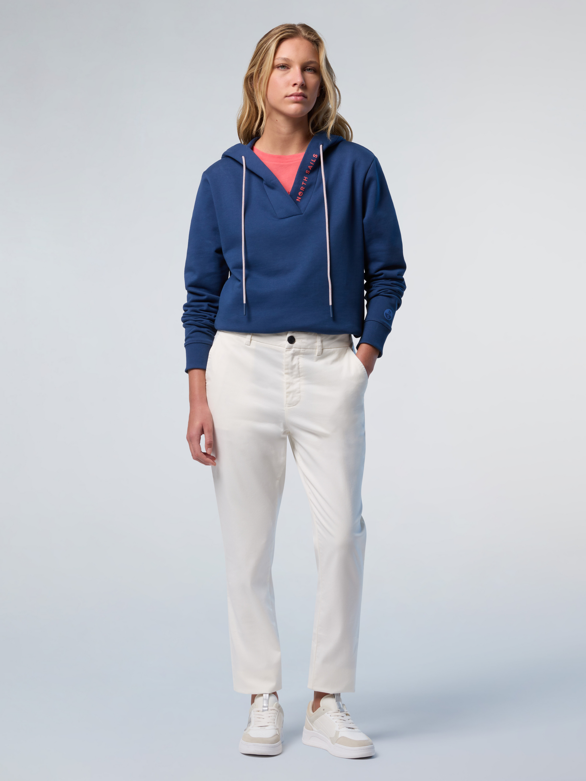 NORTH SAILS, North Sails Hoodie V-neck With North Sails Print