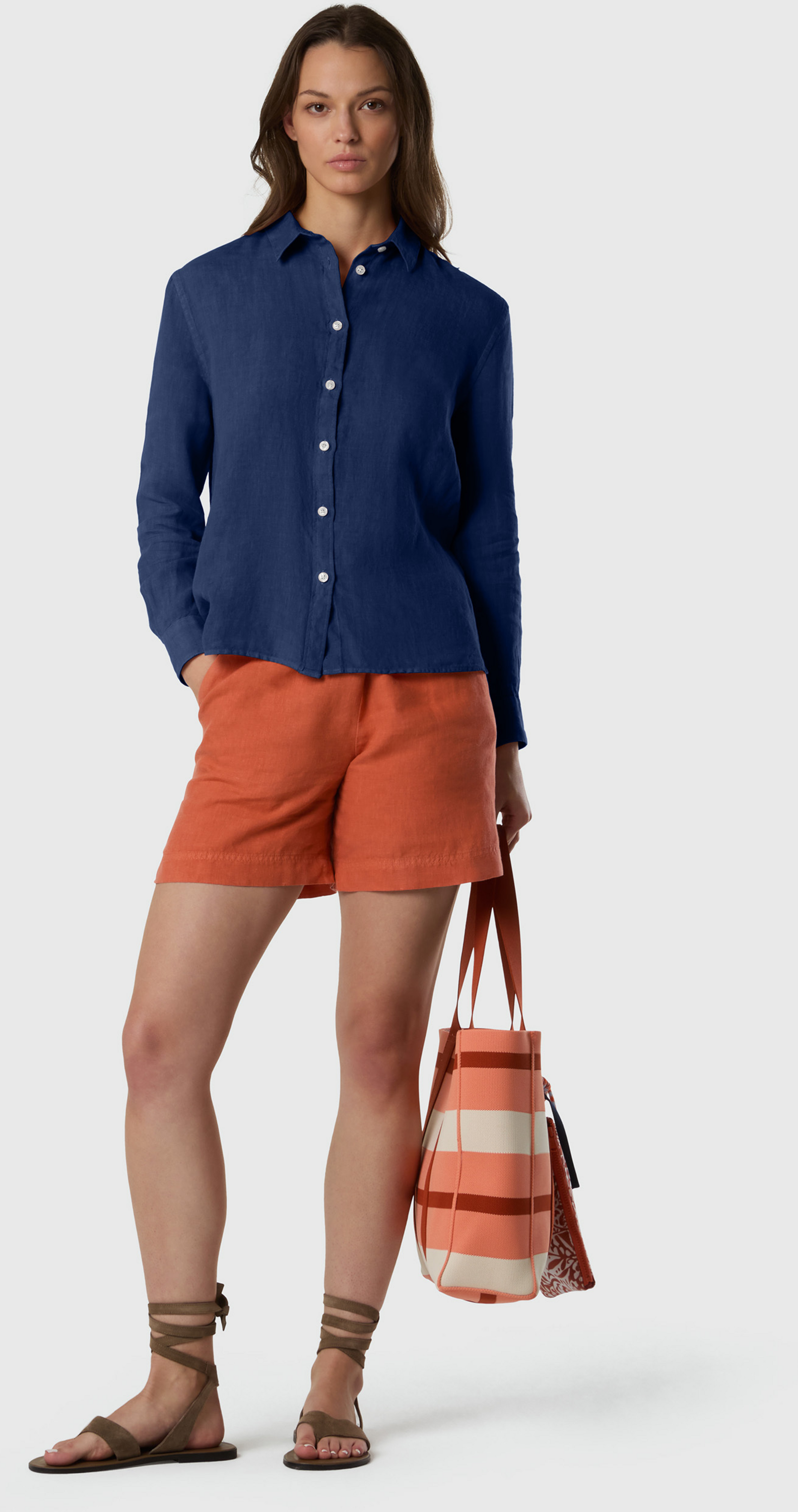 NORTH SAILS, North Sails Linen Shirt With Embroidered Logo