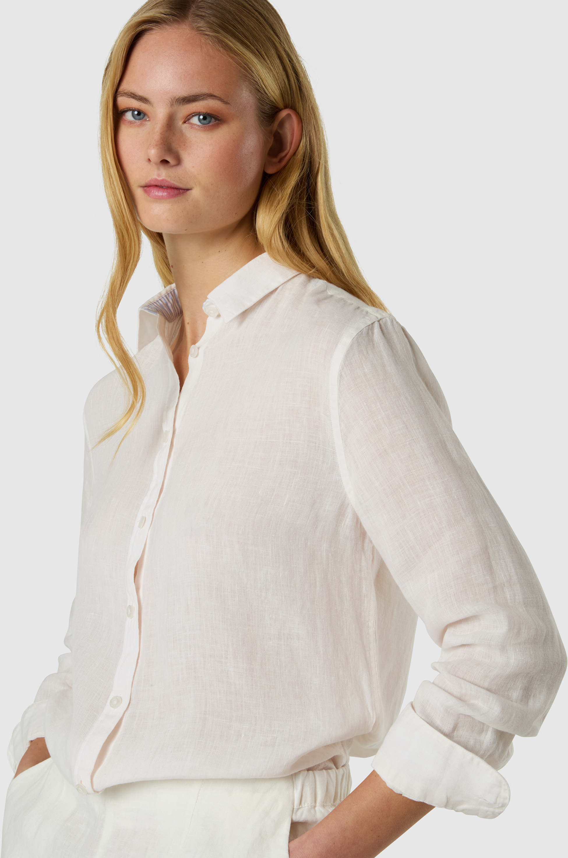 NORTH SAILS, North Sails Linen Shirt With Embroidered Logo