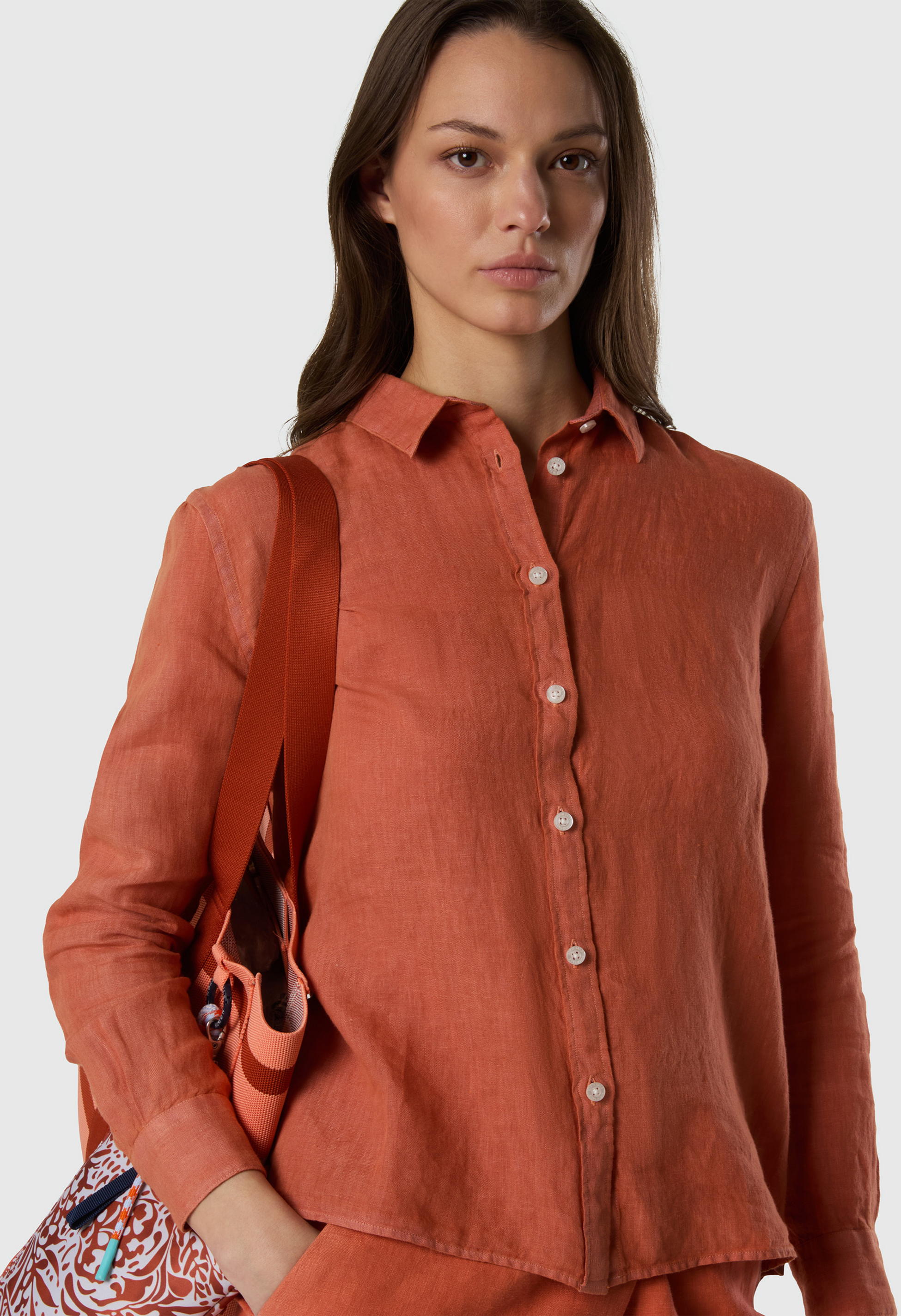NORTH SAILS, North Sails Linen Shirt With Embroidered Logo