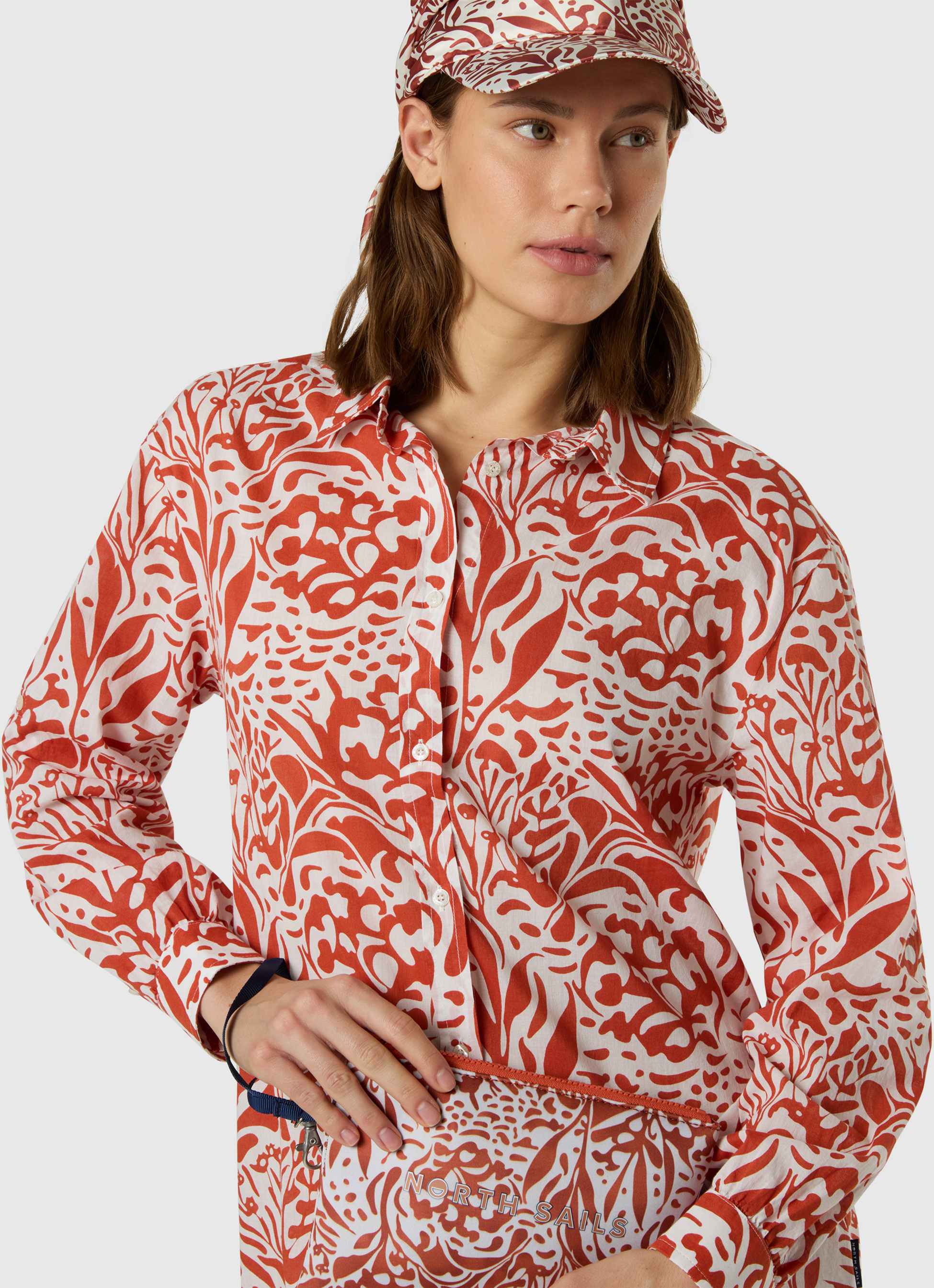 NORTH SAILS, North Sails Muslin Dress With Coral Print