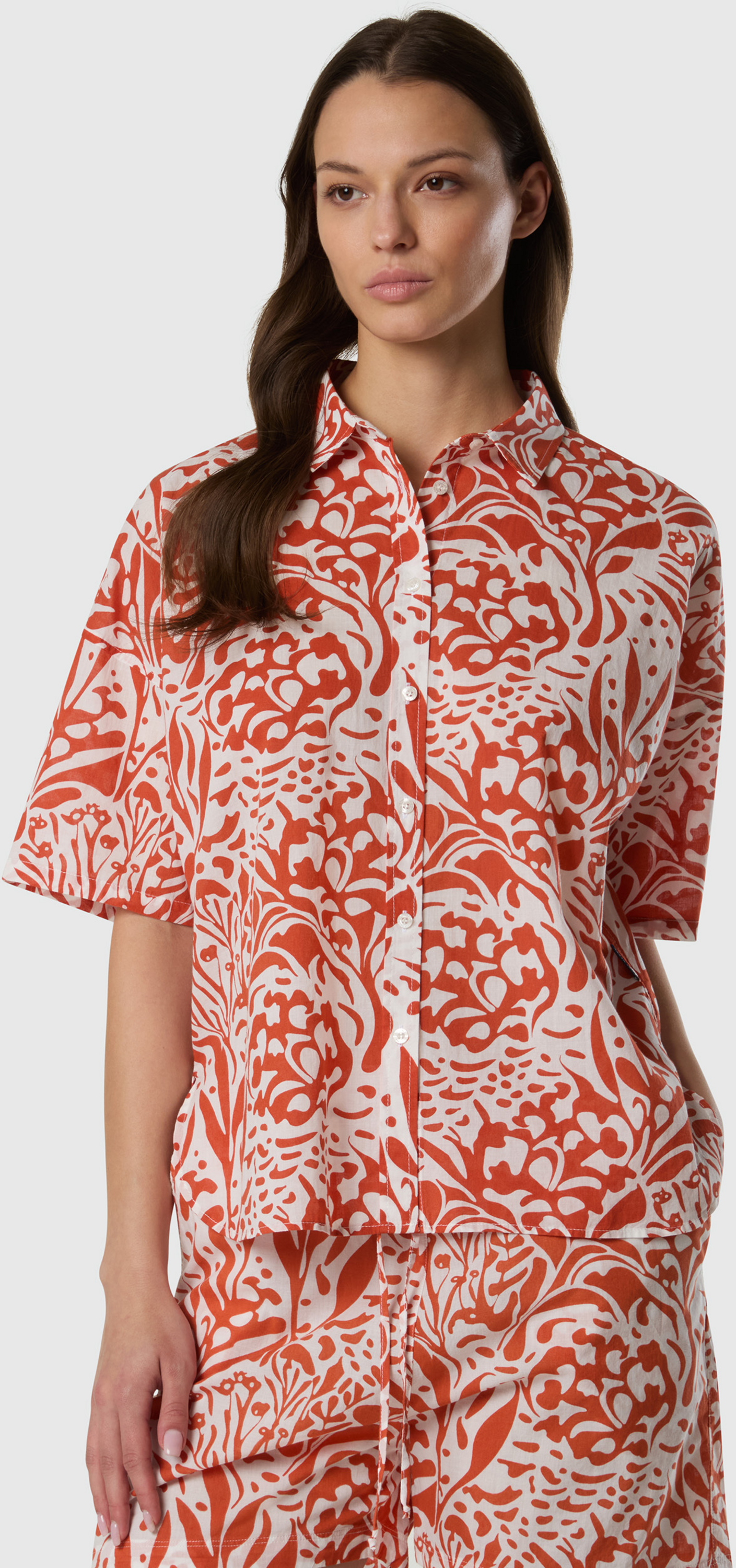 NORTH SAILS, North Sails Muslin Shirt With Coral Print
