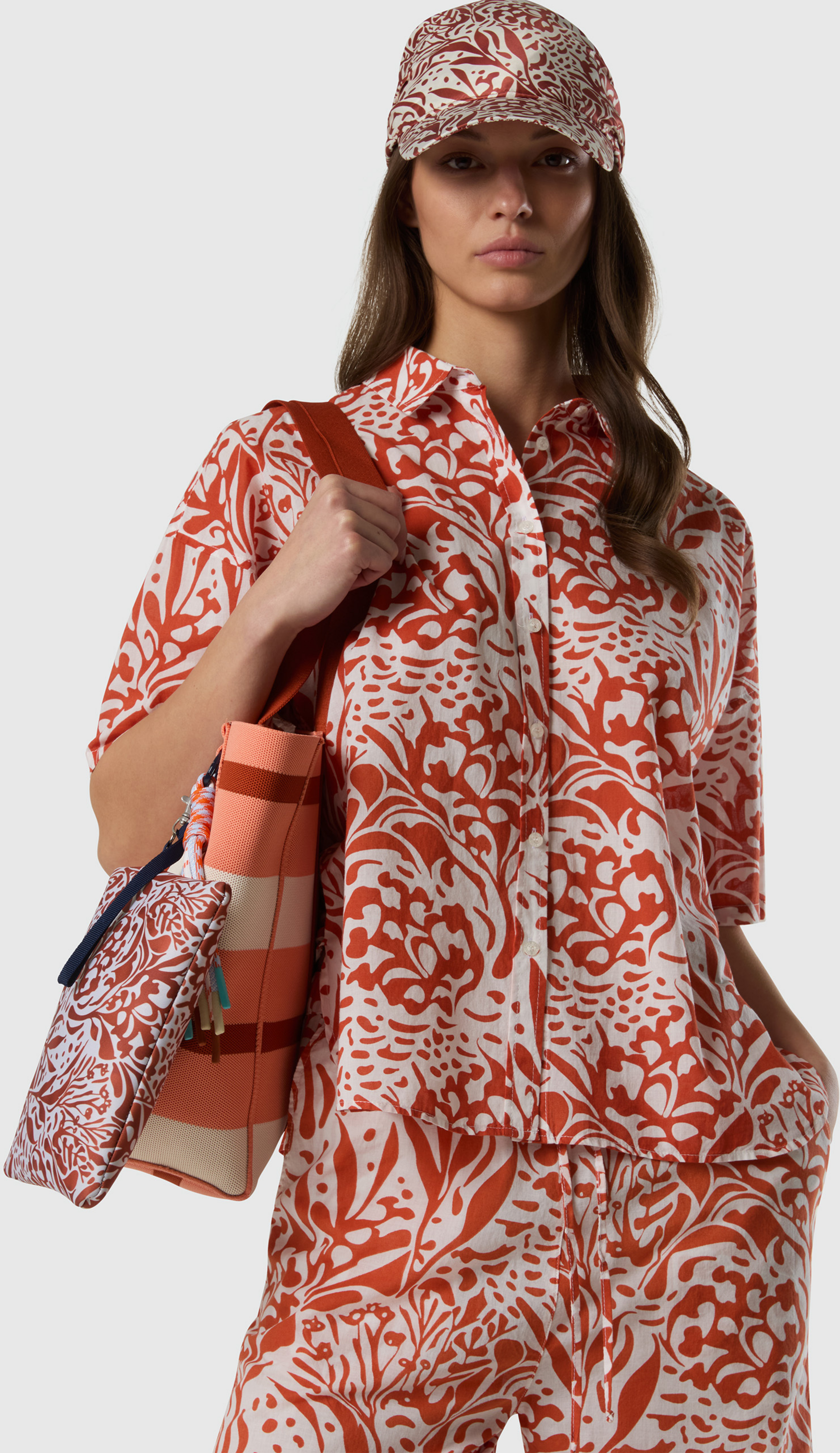 NORTH SAILS, North Sails Muslin Shirt With Coral Print