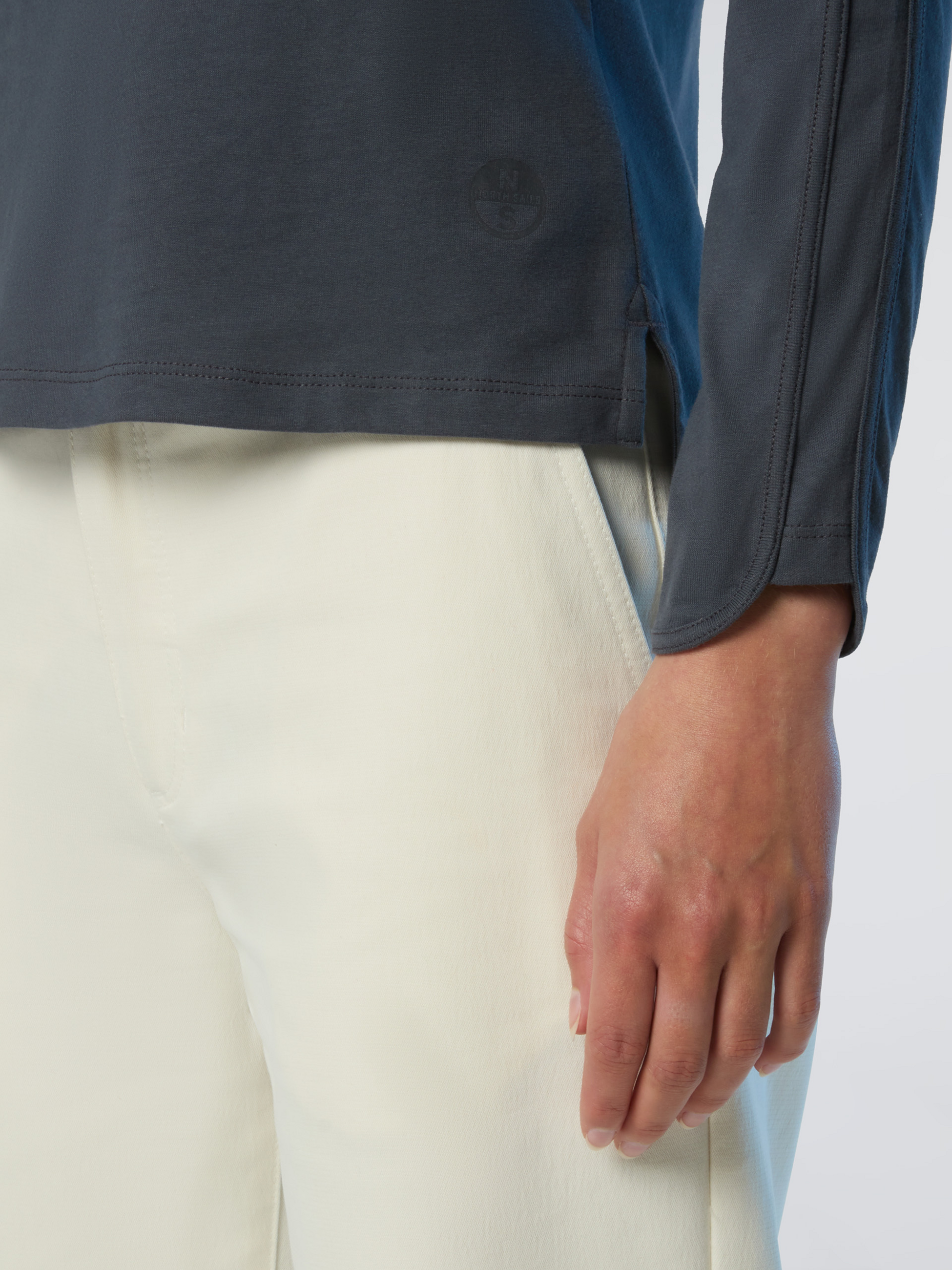 NORTH SAILS, North Sails Polo Shirt Long-sleeved Peachskin Fabric