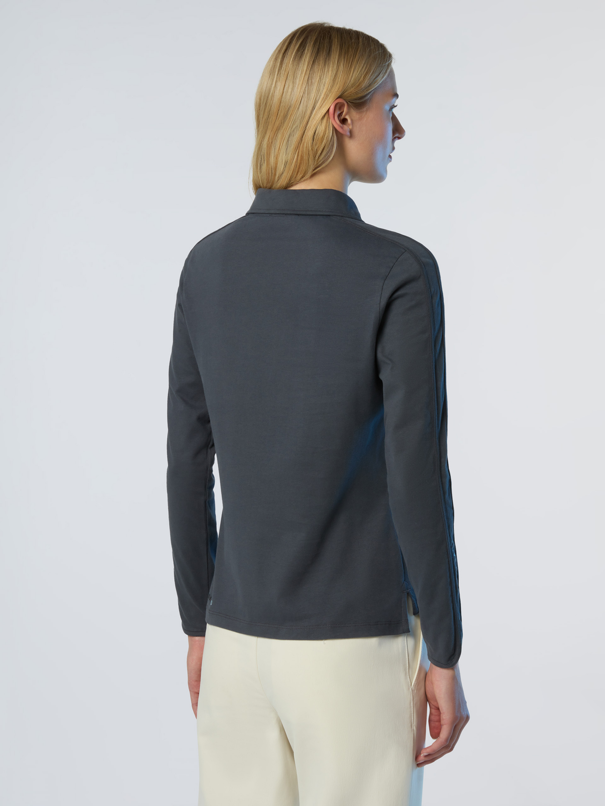 NORTH SAILS, North Sails Polo Shirt Long-sleeved Peachskin Fabric