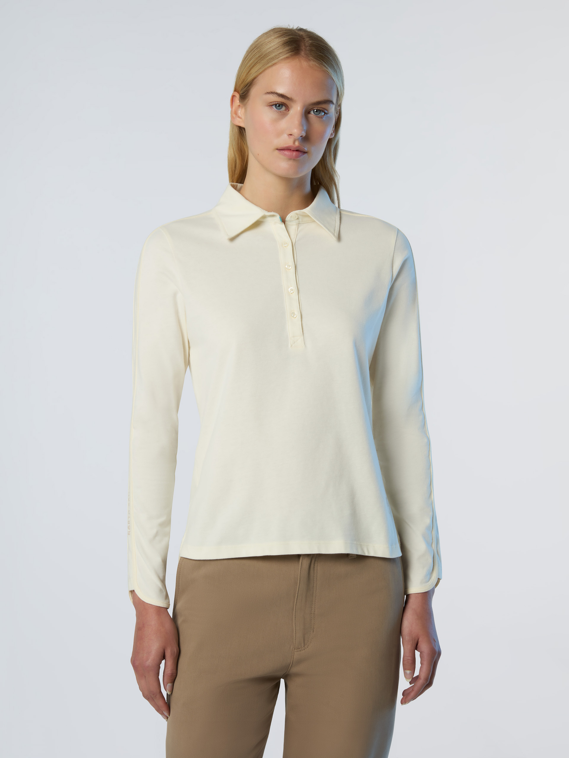 NORTH SAILS, North Sails Polo Shirt Long-sleeved Peachskin Fabric