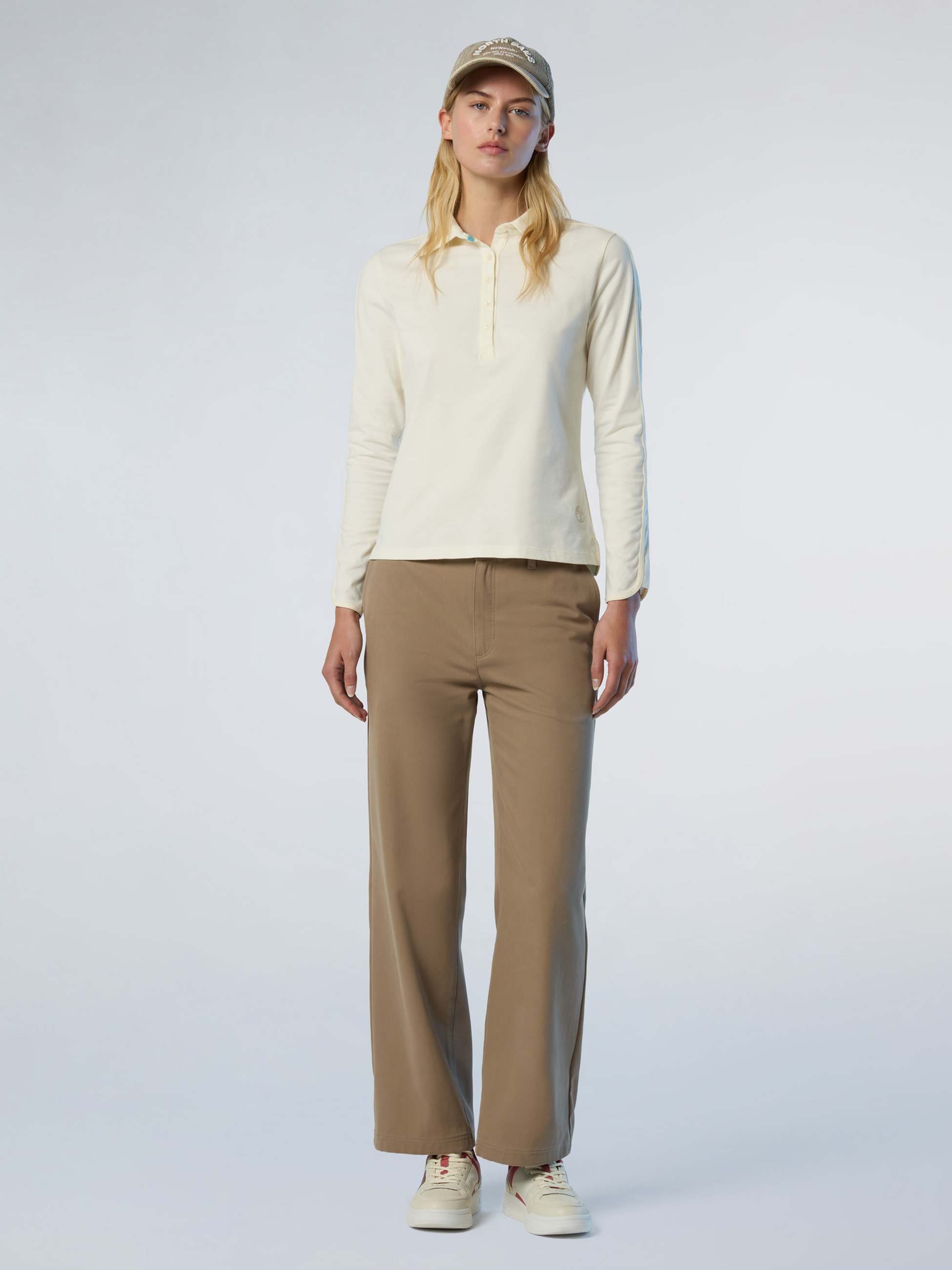 NORTH SAILS, North Sails Polo Shirt Long-sleeved Peachskin Fabric