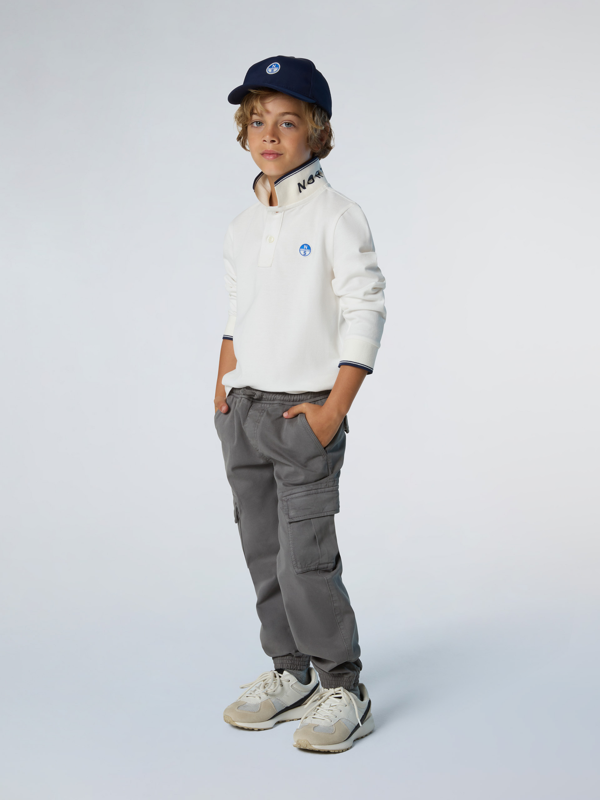 NORTH SAILS, North Sails Polo Shirt Long-sleeved With Collar Lettering