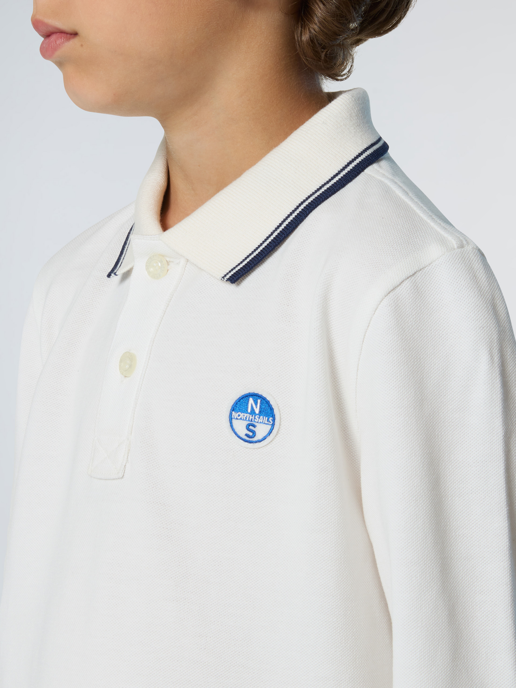 NORTH SAILS, North Sails Polo Shirt Long-sleeved With Collar Lettering
