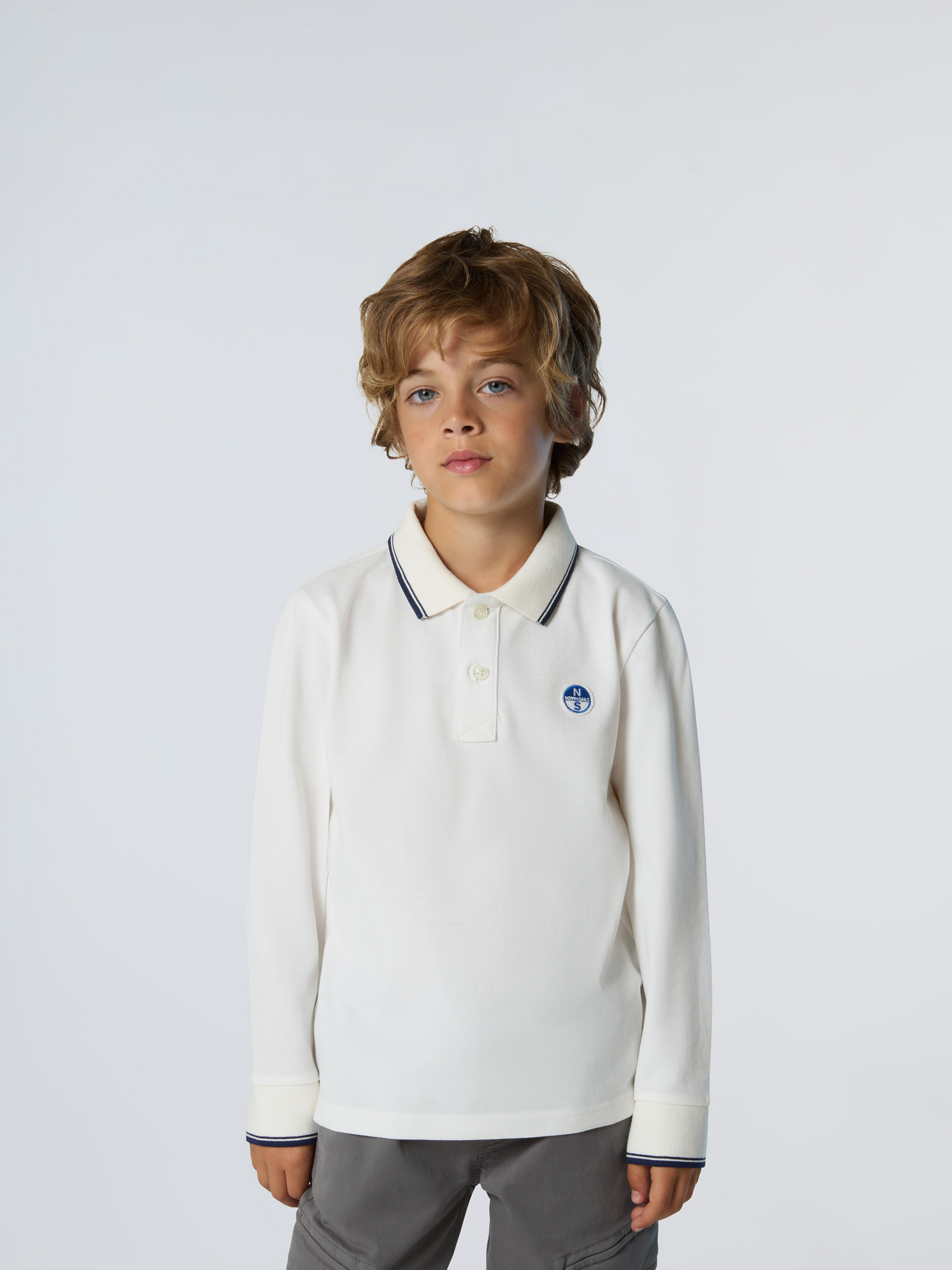 NORTH SAILS, North Sails Polo Shirt Long-sleeved With Collar Lettering